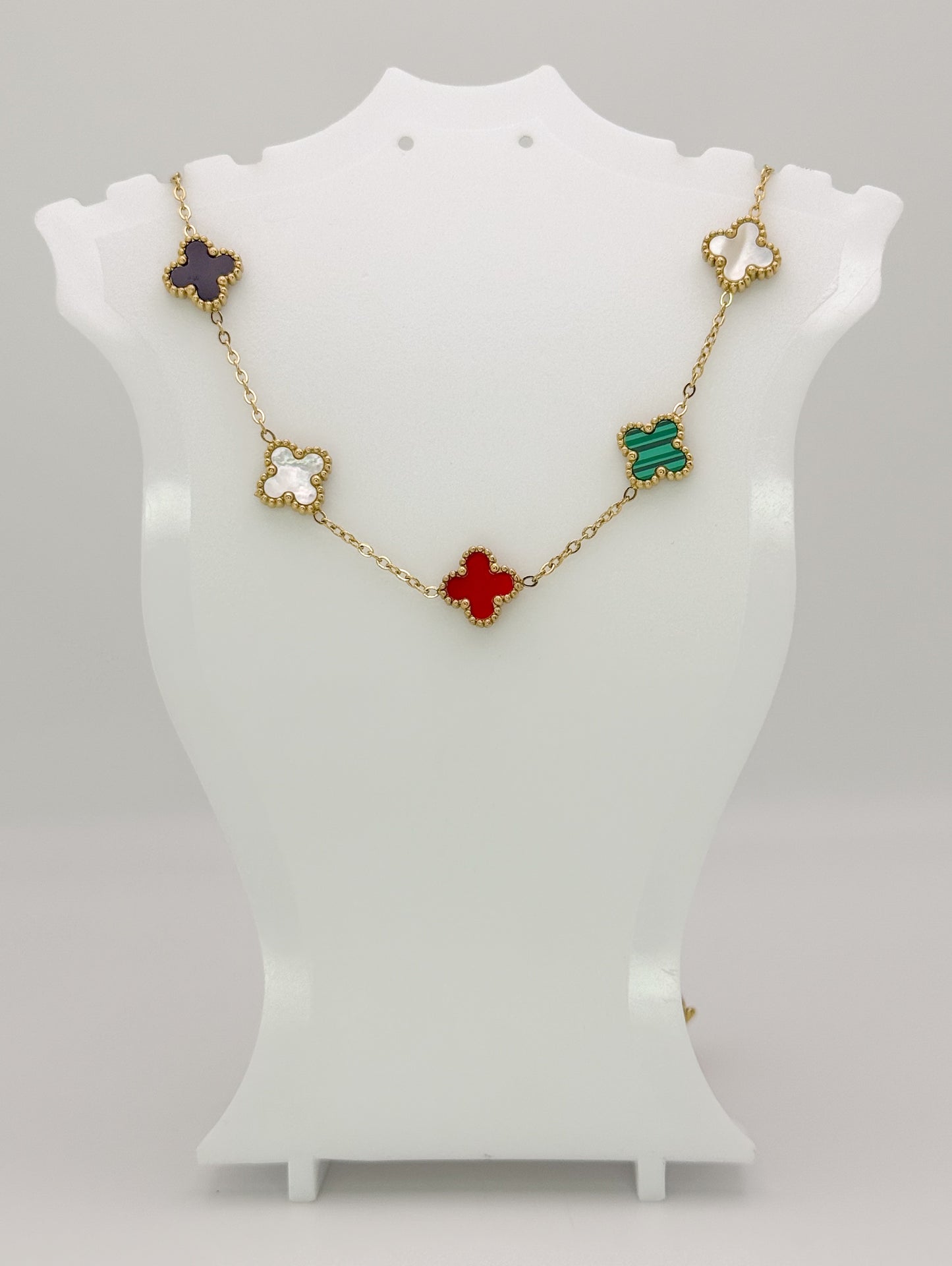 LV Multi Clover Gold Stainless Steel Adjustable Necklace
