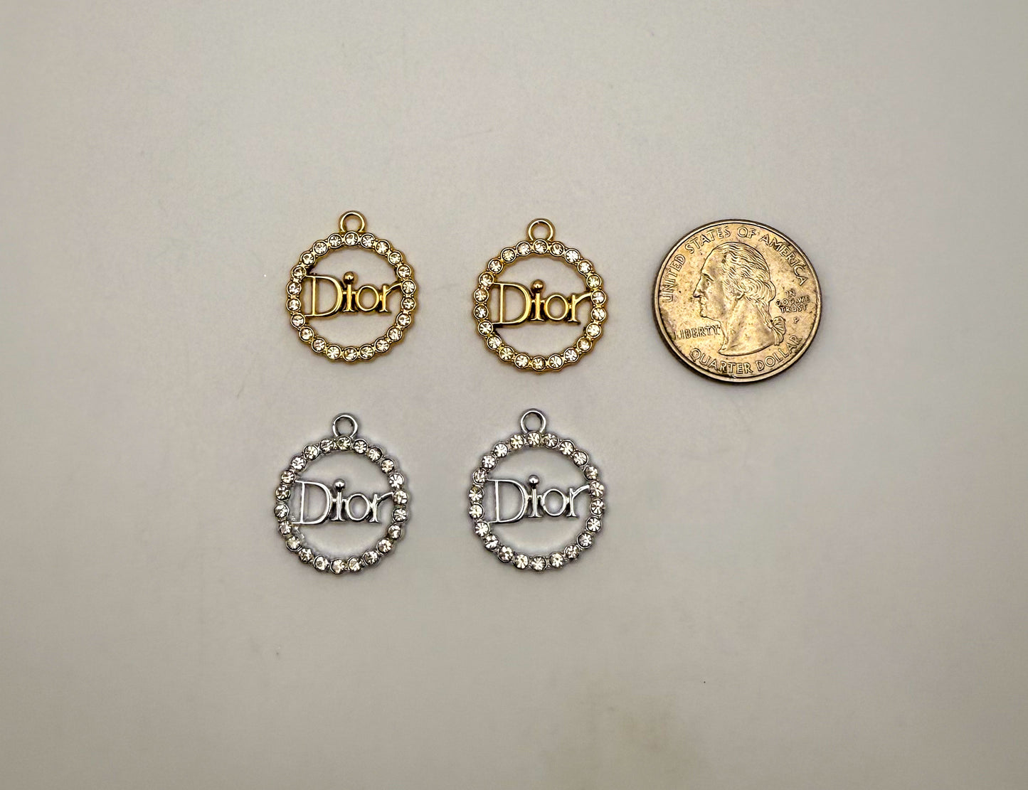 Round Dior Gold and Silver DIY Charms