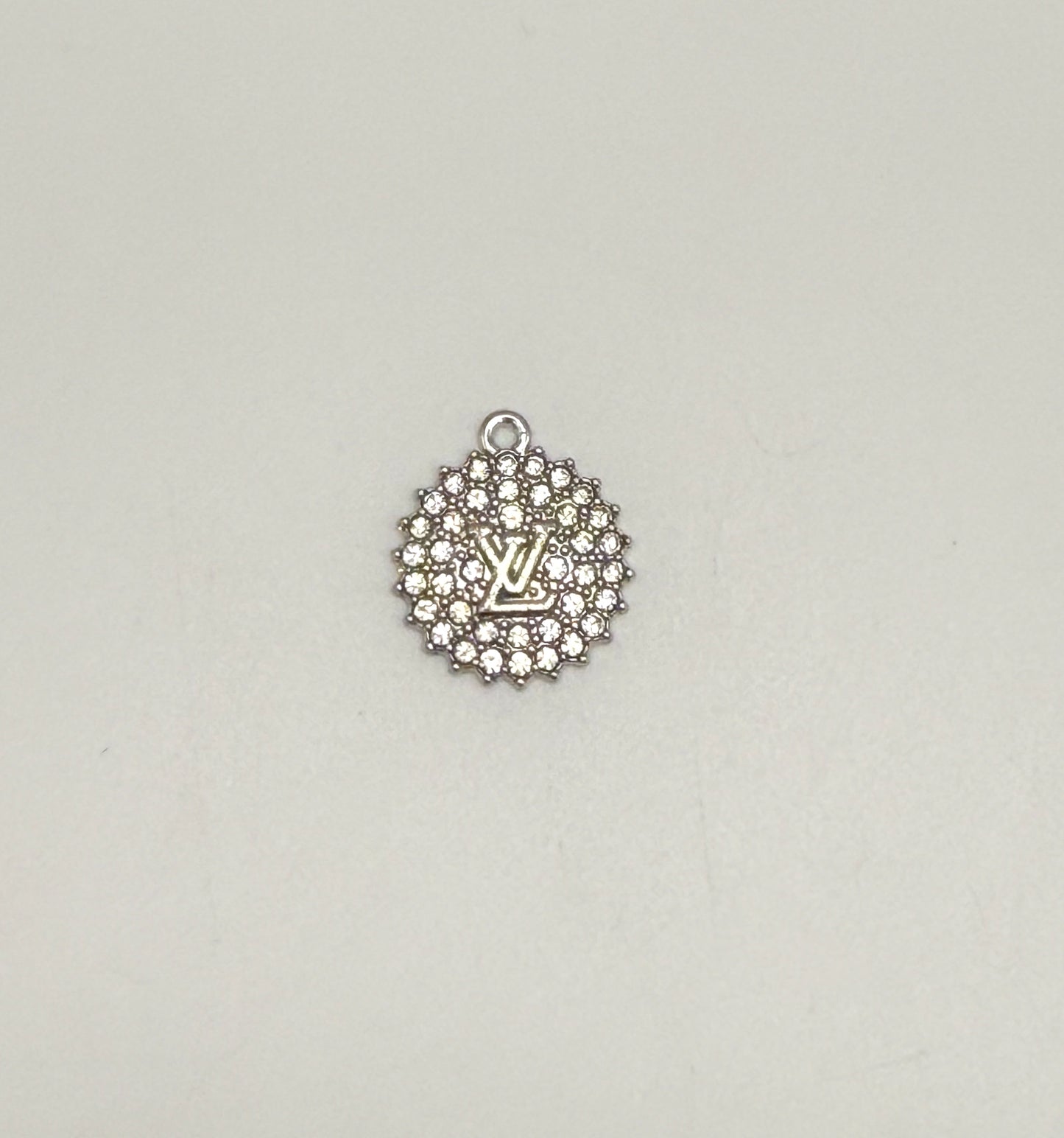 Gold & Silver LV Zircon Covered Fancy Round DIY Charms