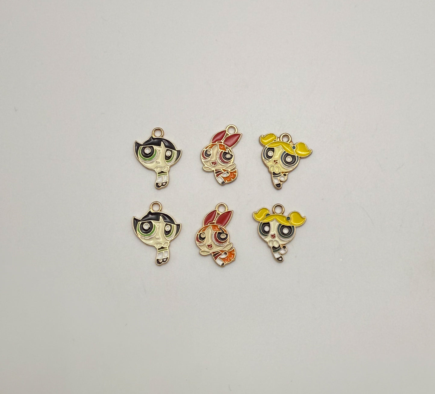 Power Puff Girls Gold DIY Charm Set