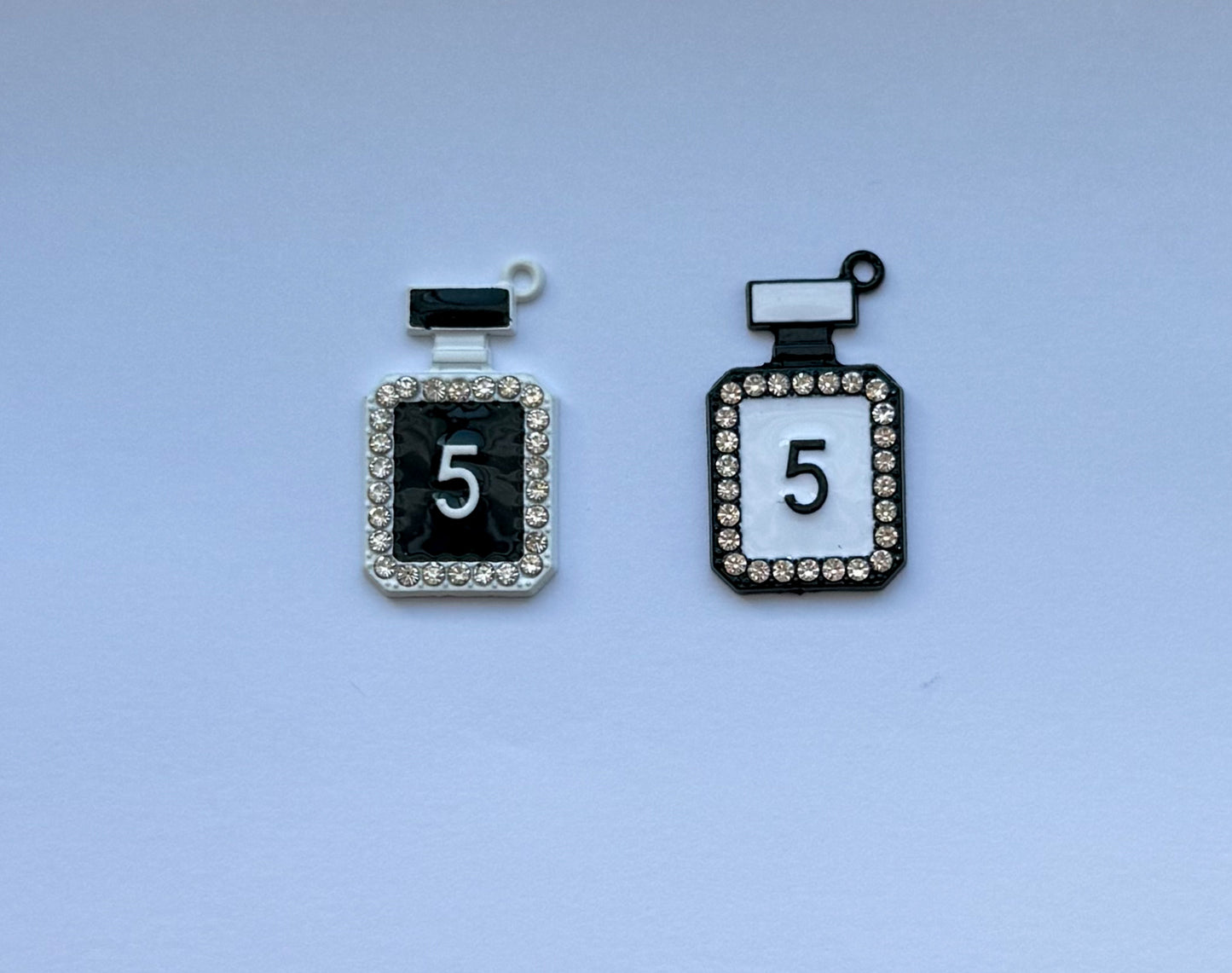 Black & White No. 5 Perfume Bottle DIY Metal Charms