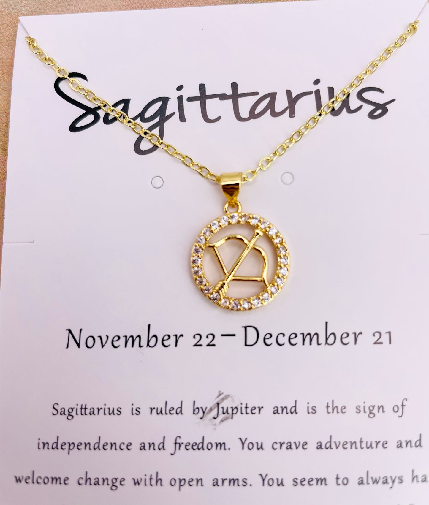 Zodiac Sign Bling Necklaces- S925 Sterling Silver or 14k Gold Overlay
