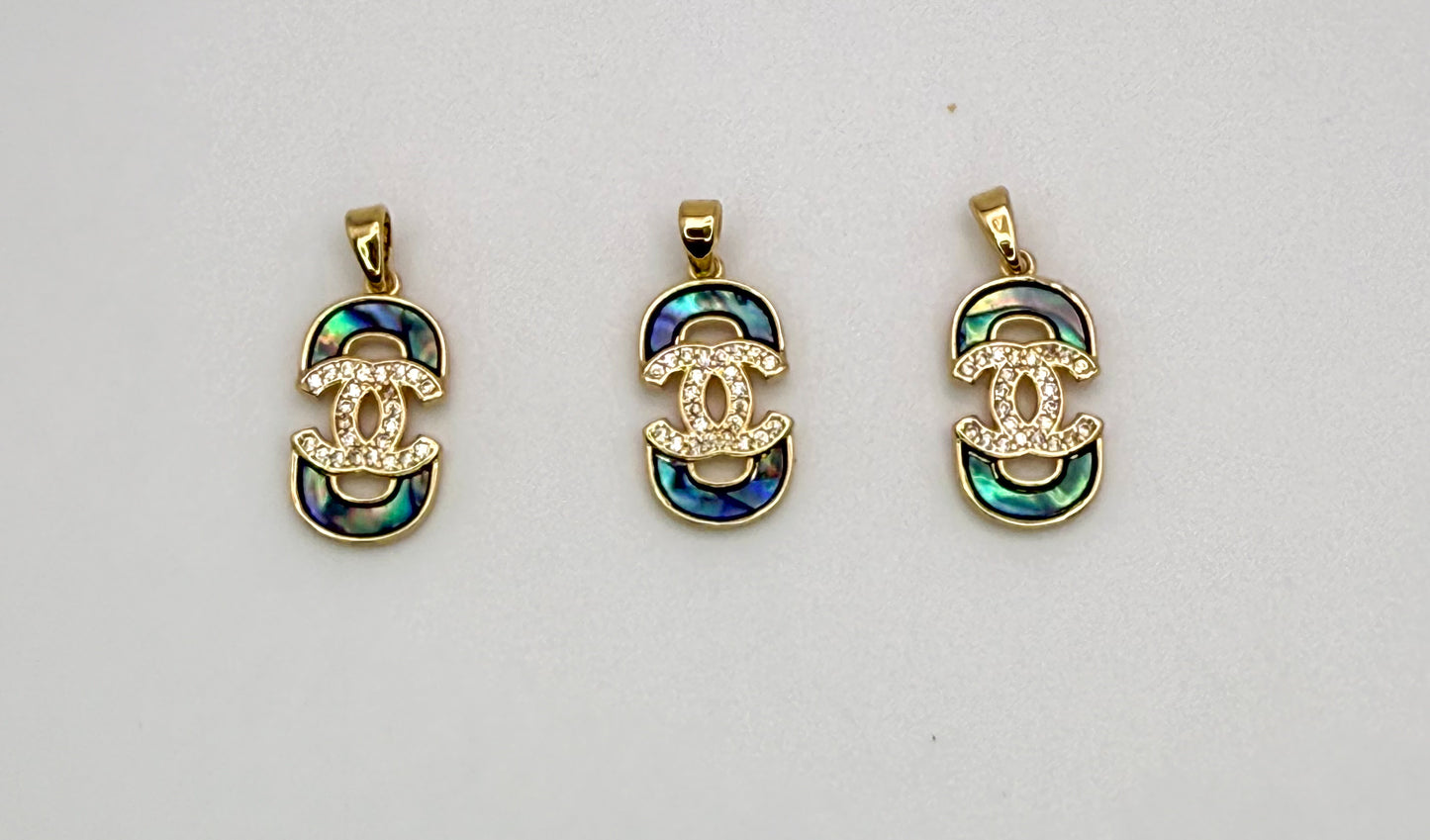 High Quality Mixed Designer Abalone Shell Gold Pendants