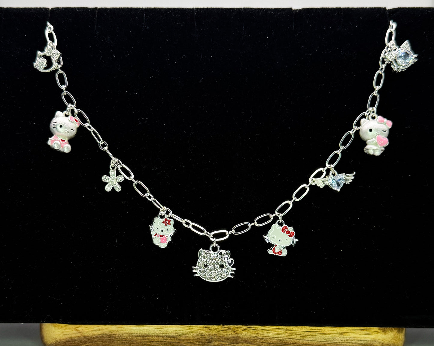 Hello Kitty Silver Charm Necklace
