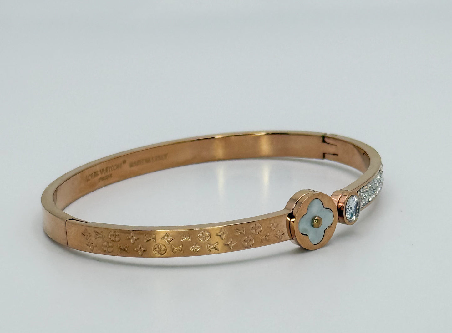 LV Designer Rose Gold Stainless Steel Bangle Bracelet