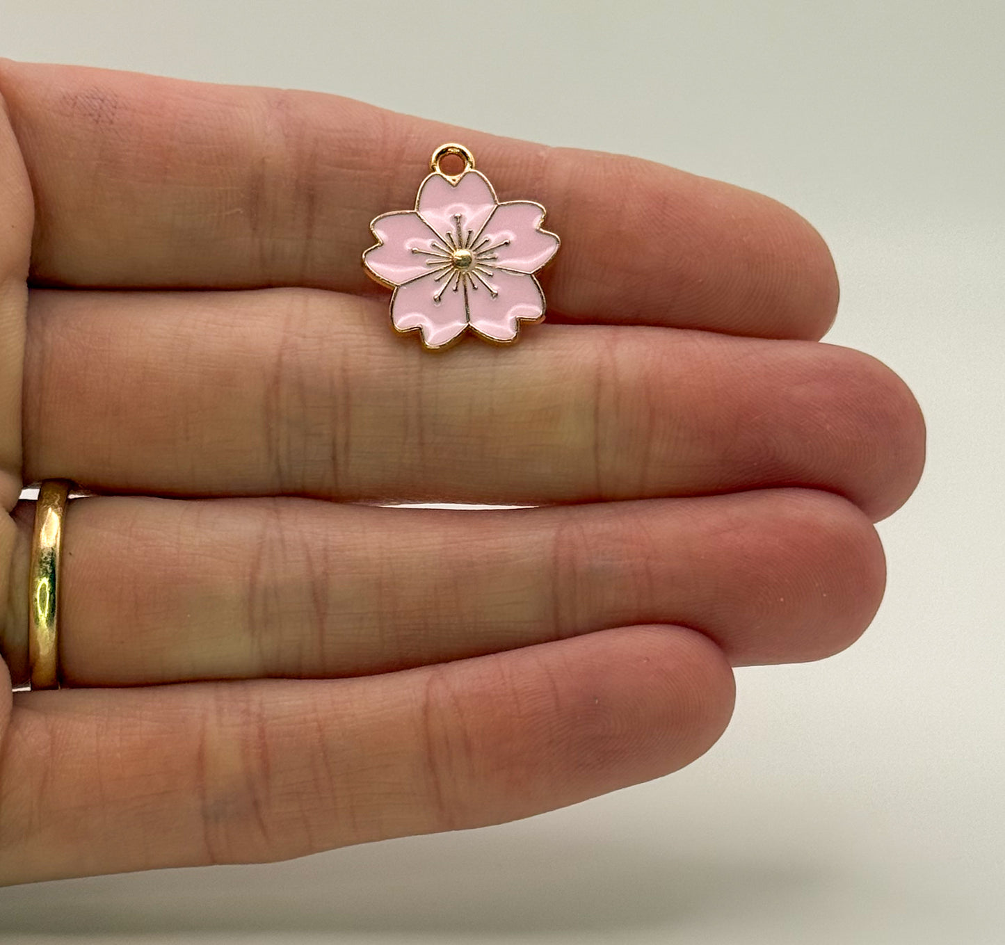 Gold Sakura Flower DIY Metal Charms
