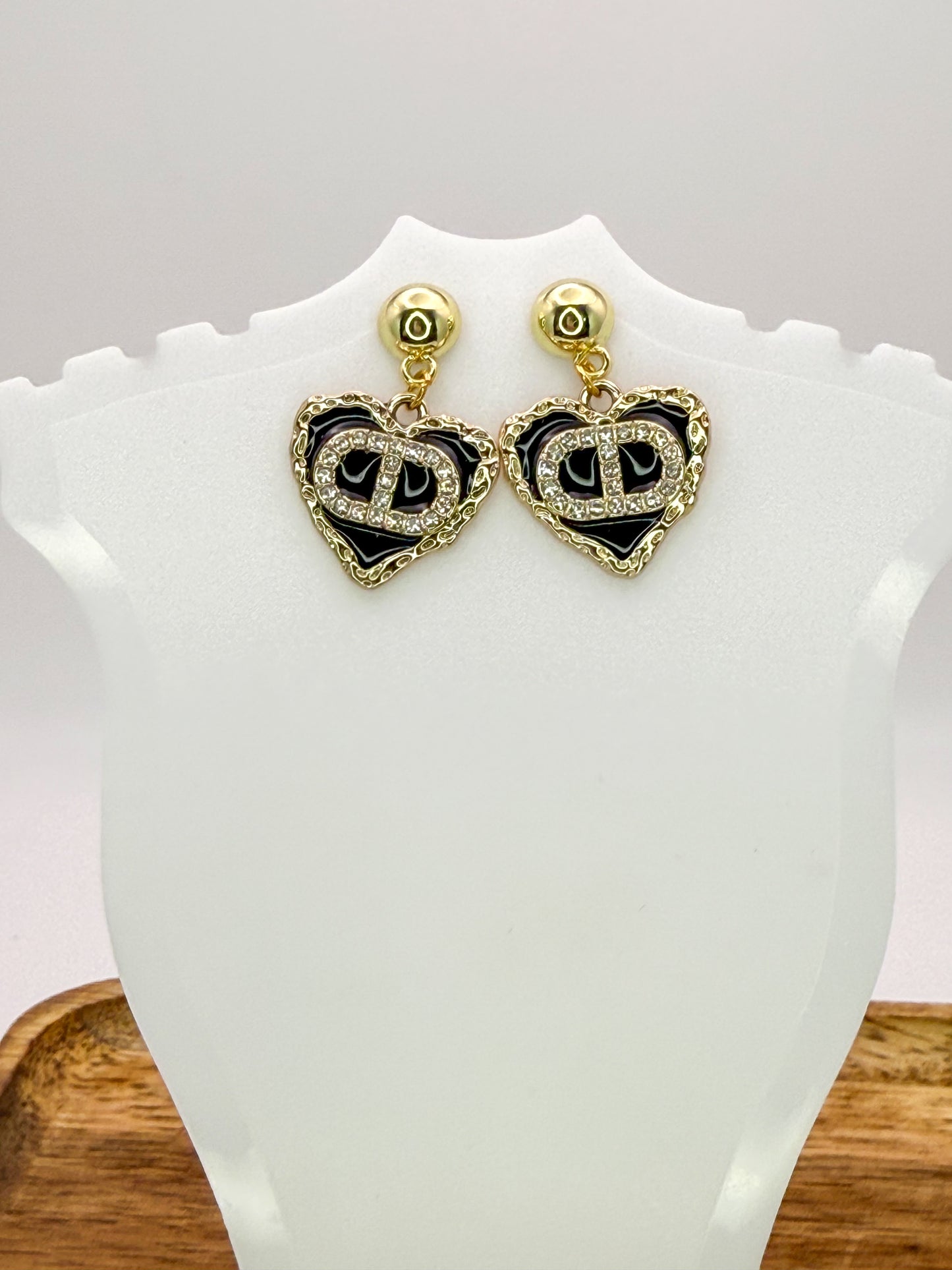CD Dior Gold Stud Earrings