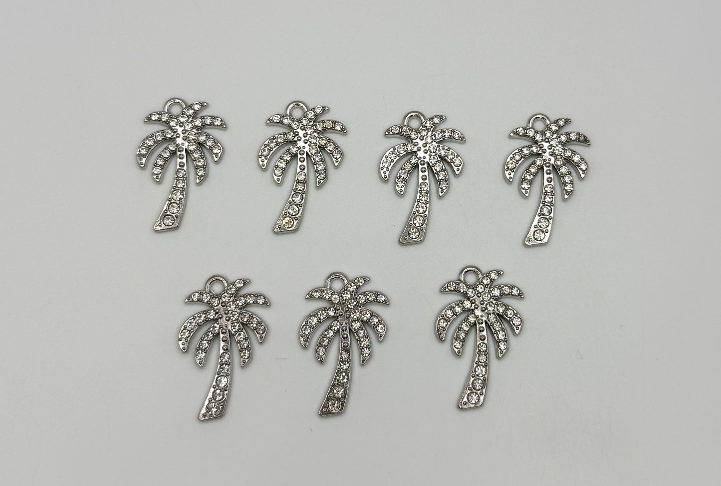 Silver Sparkling Palm Tree DIY Charms