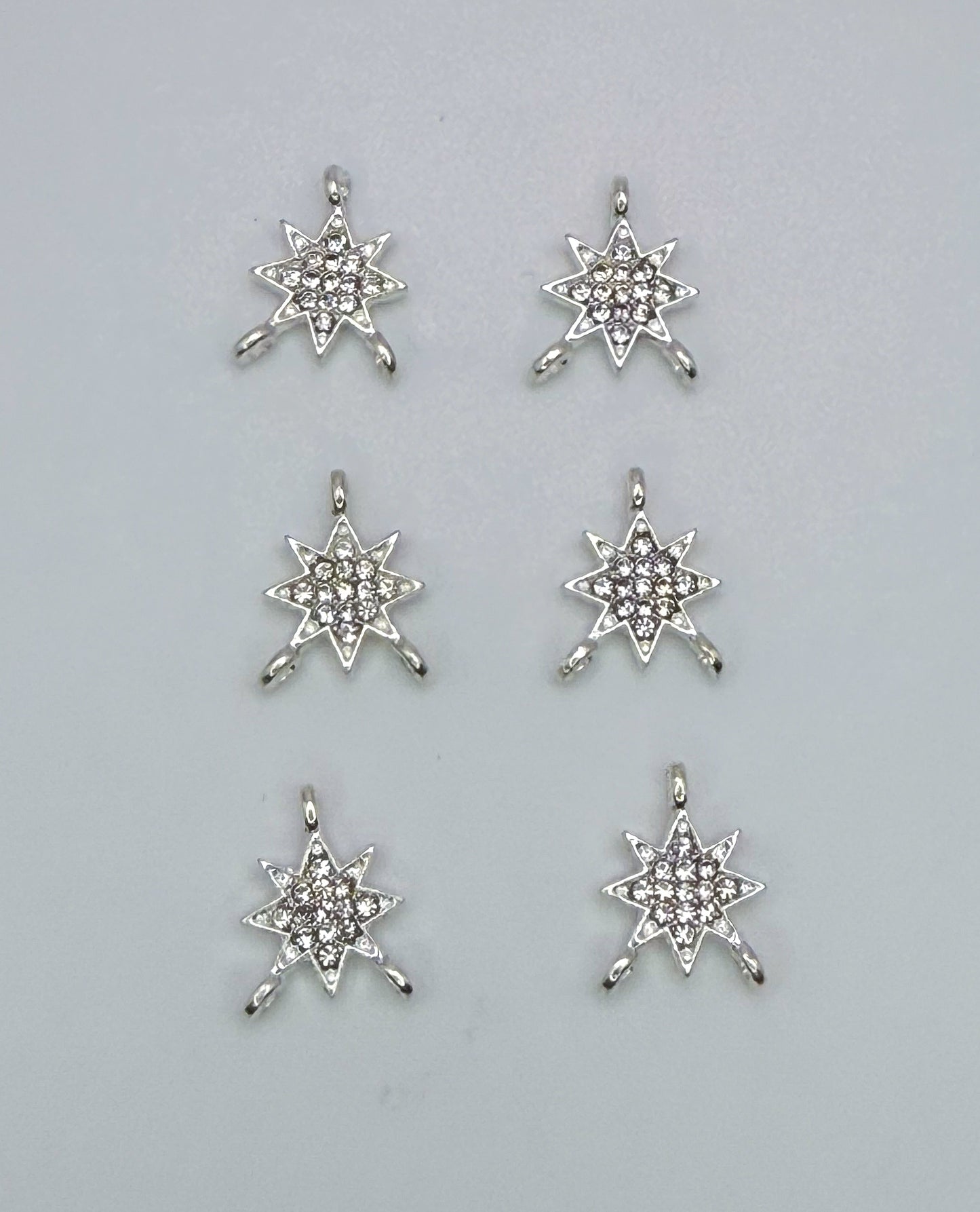Silver Northern Star Bling 3 Part Connector DIY Charm