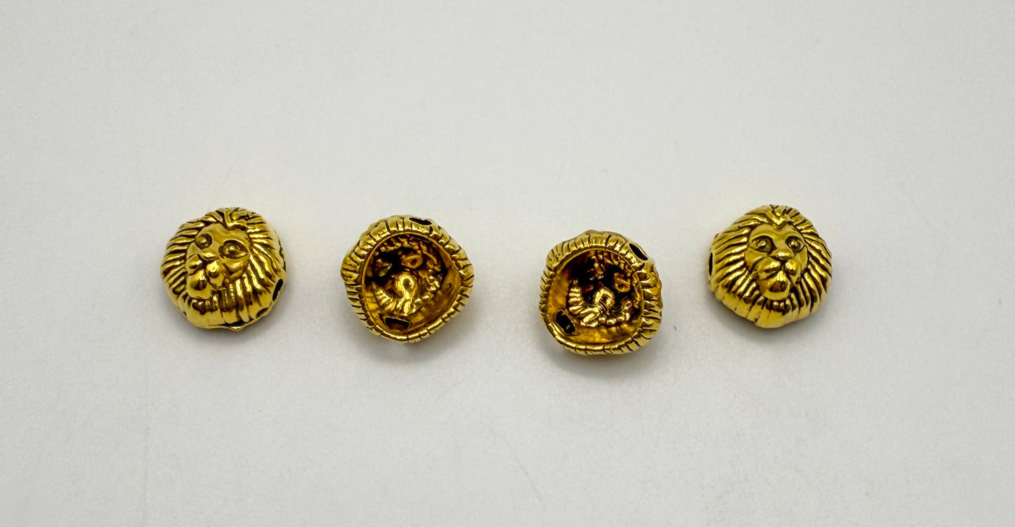 Lion Head Gold & Silver Spacer Charm Beads