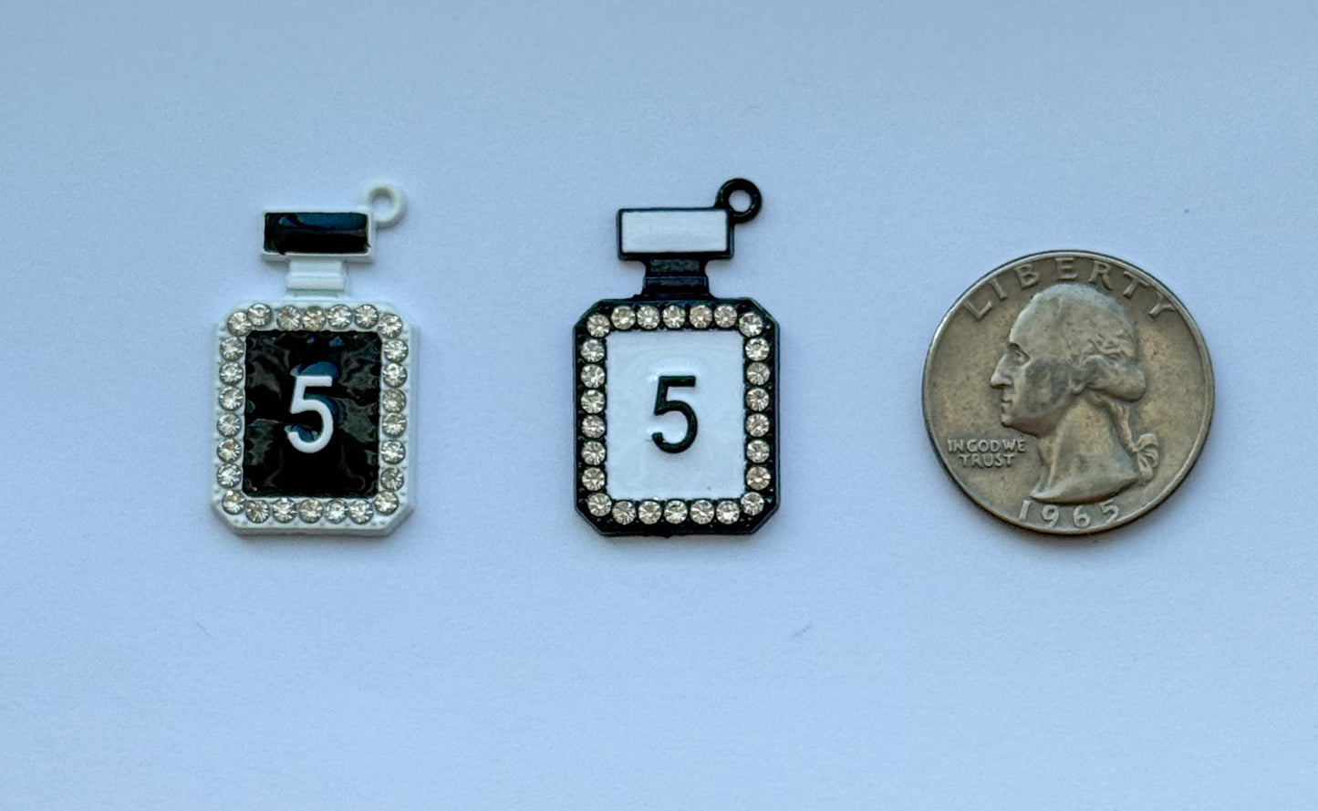 Black & White No. 5 Perfume Bottle DIY Metal Charms