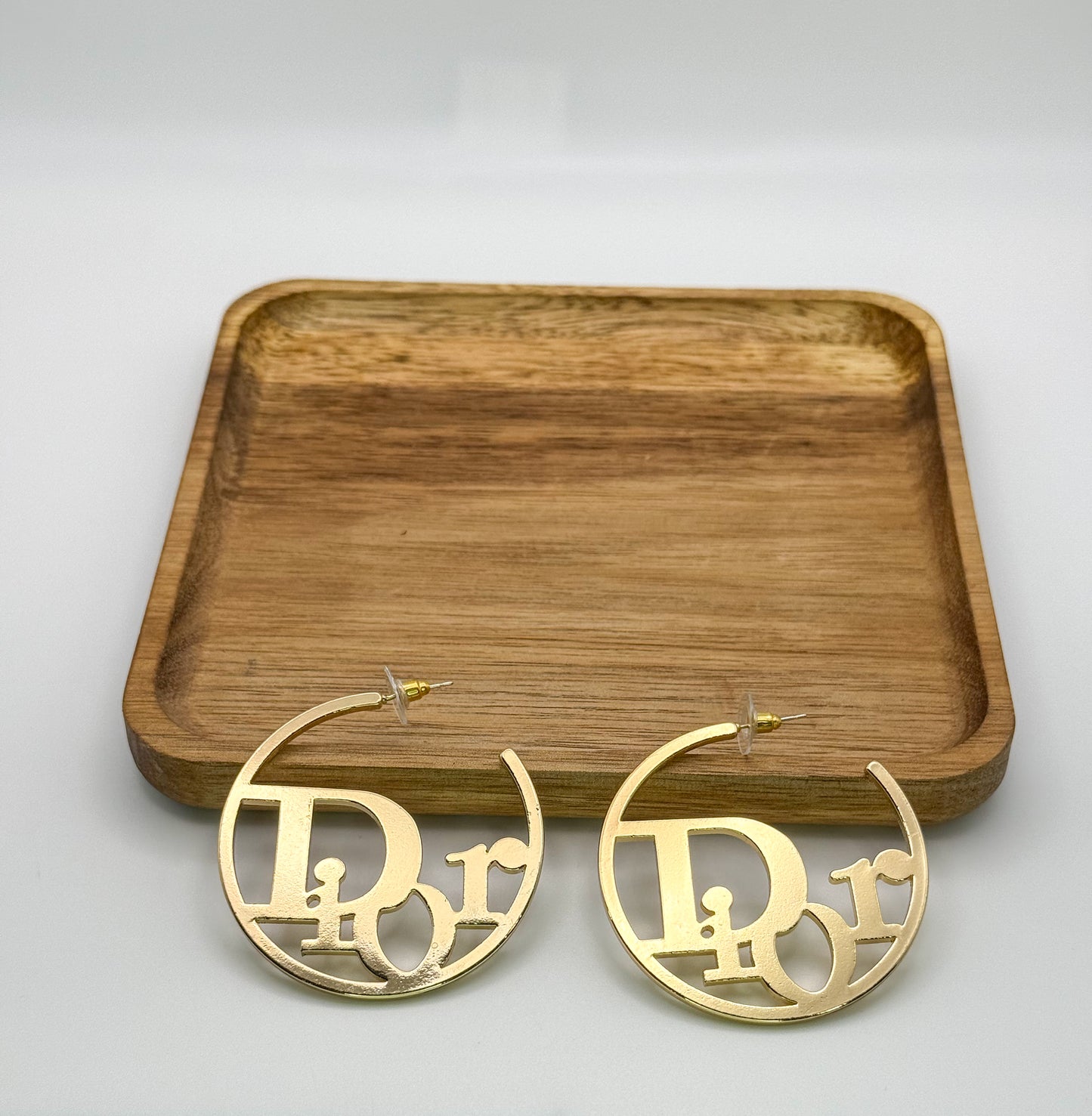 Gold Dior Hoop Earrings