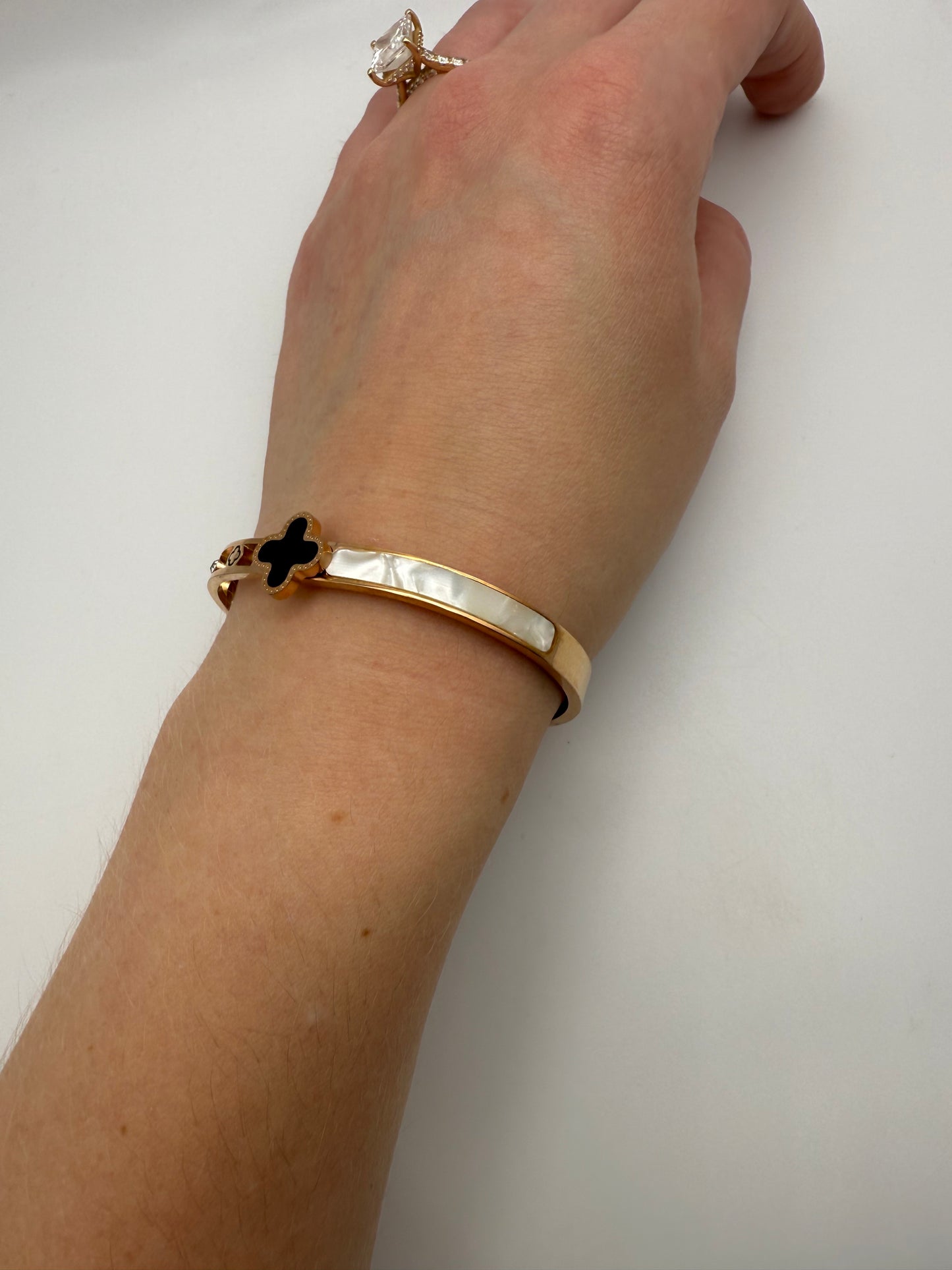 LV Clover Rose Gold Bangle Bracelet
