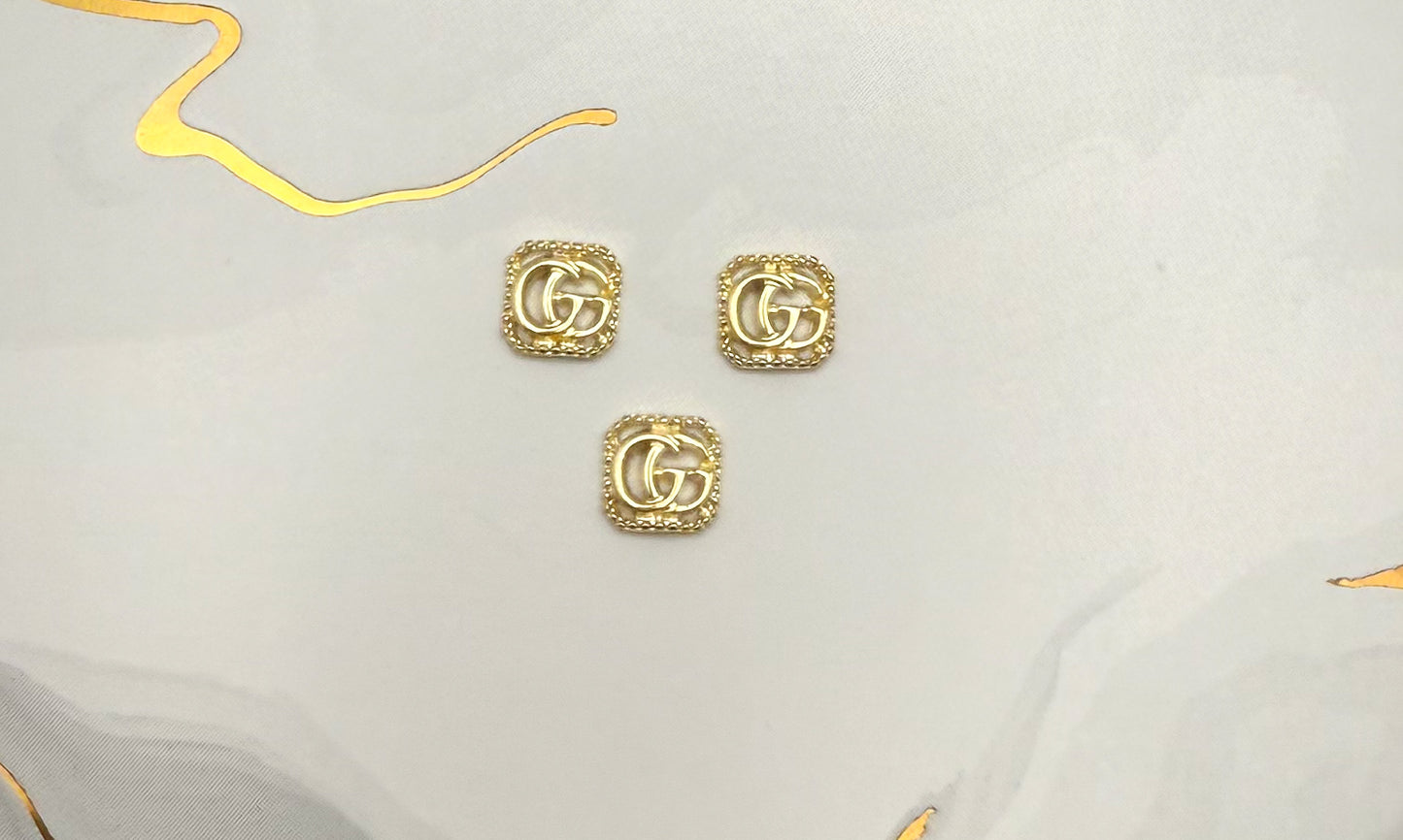 Gold Designer Mini Metal DIY Nail Charm