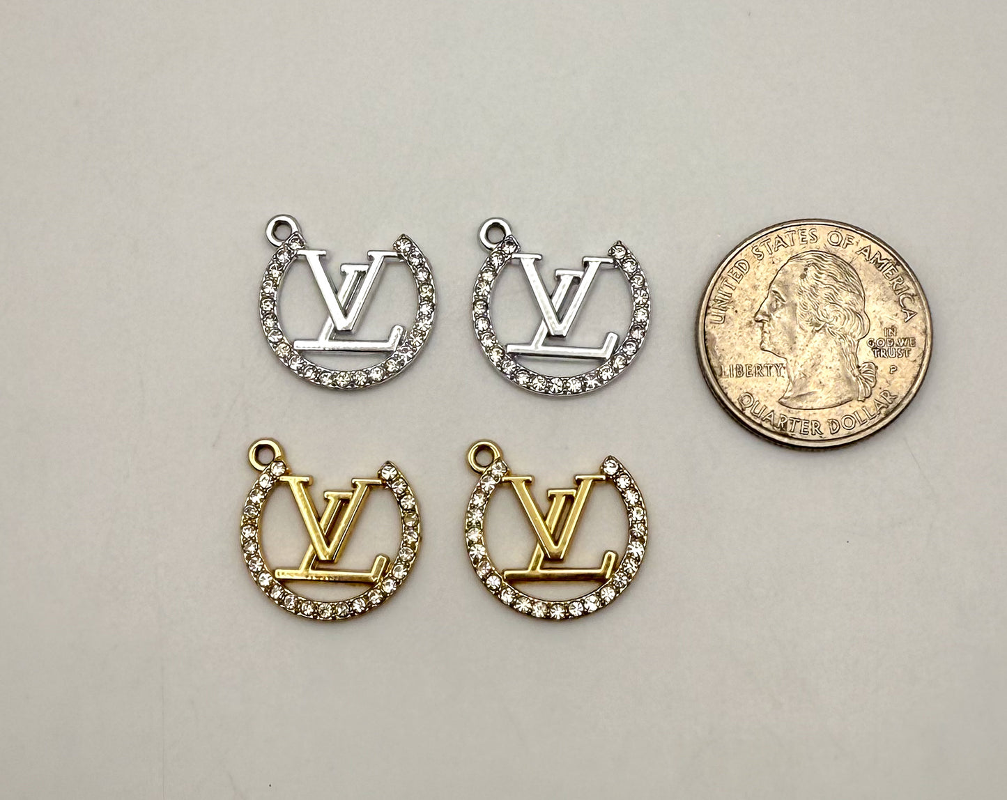 LV Designer Open Circle Gold and Silver DIY Charms
