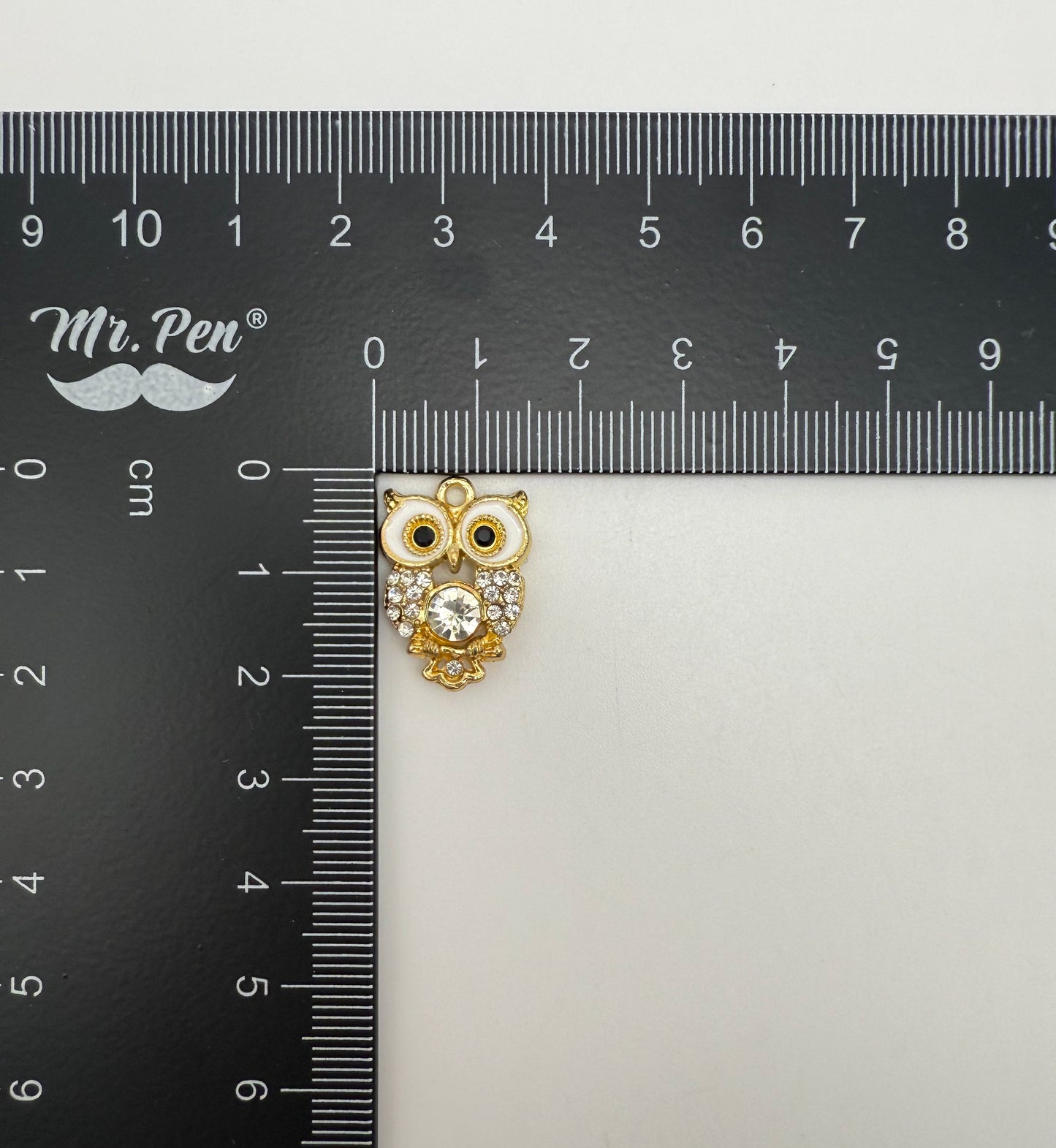 Sparkling Gold Owl DIY Metal Charm