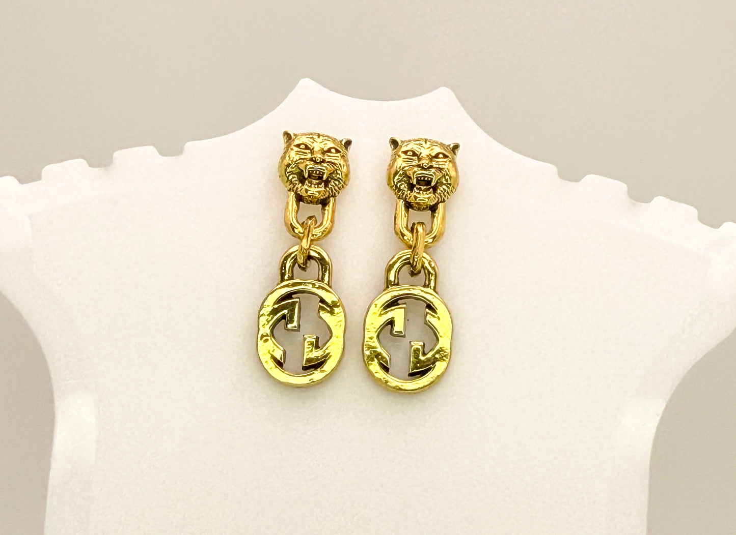 Gold GG Stud Dangle Earrings