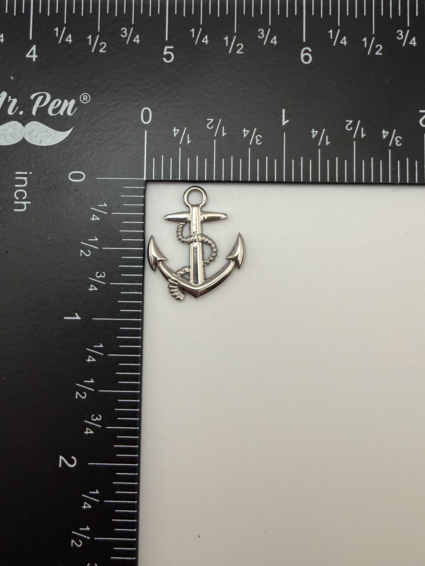 Stainless Steel Silver Anchor with Rope Charm Pendant