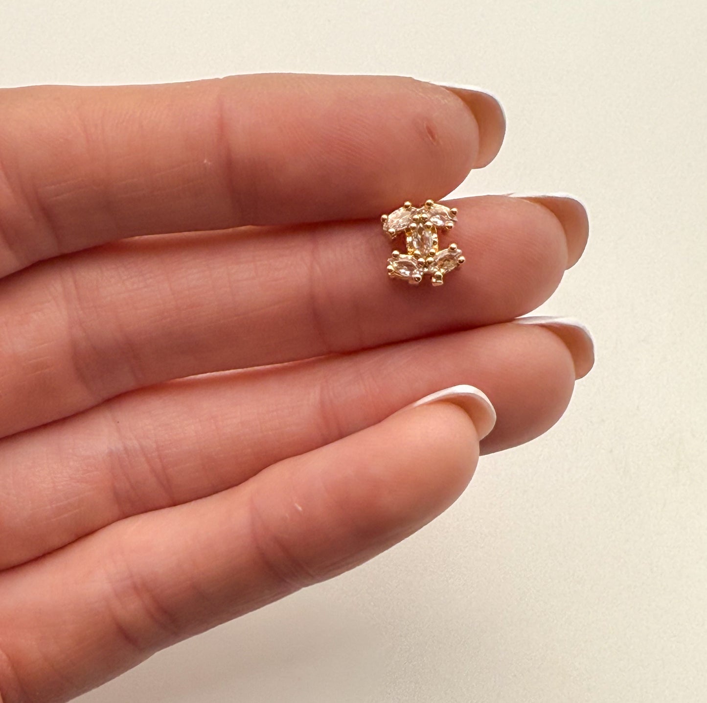Mini CC Zircon Gold or Silver DIY Metal Spacer Charm Bead