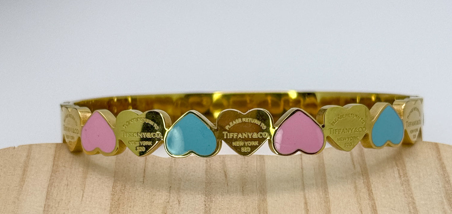 Tiff & Co. Stainless Steel Gold & Silver Bangles
