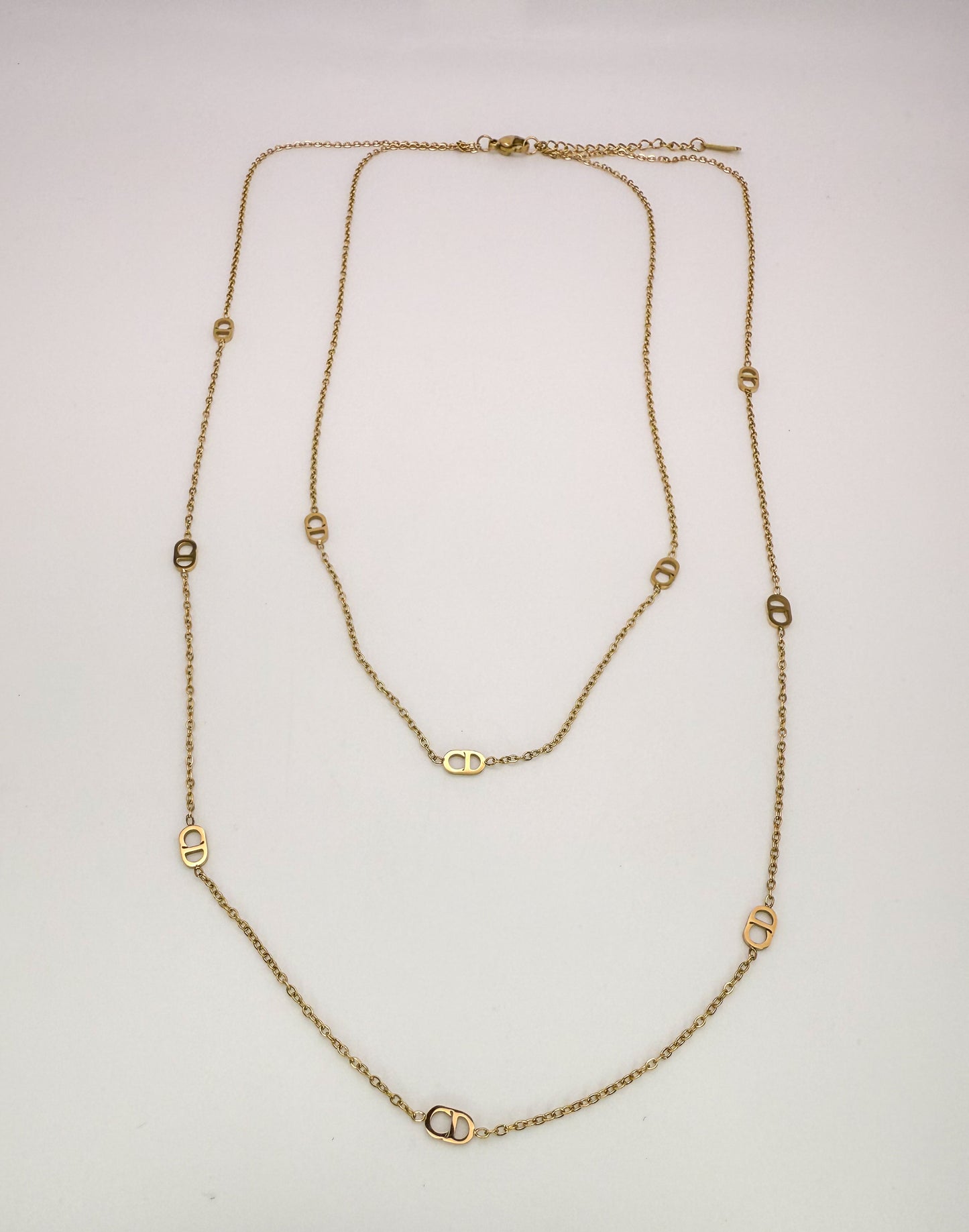 CD Designer Gold Double Layered Necklace