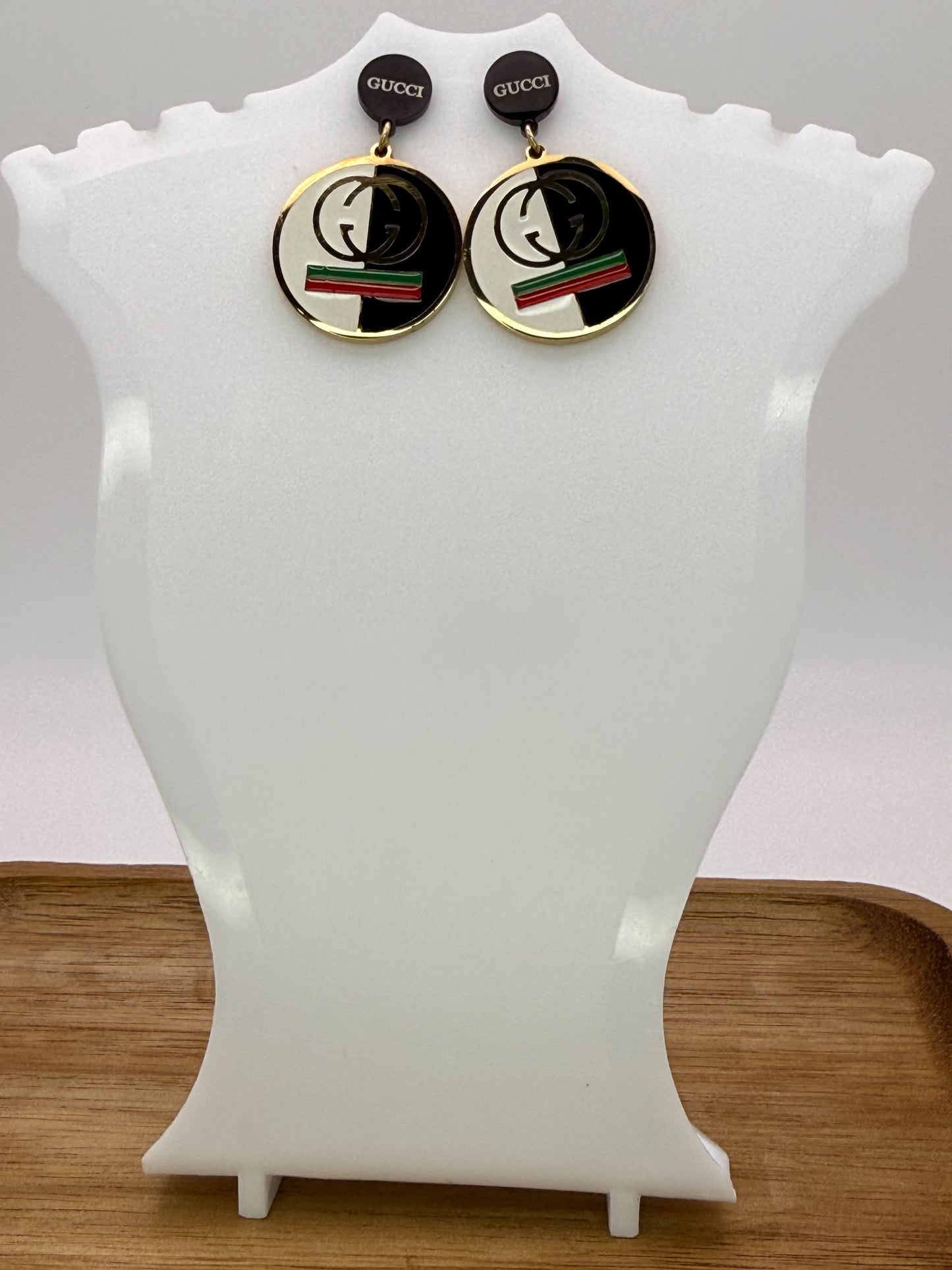 GG Designer Gold Stud Earrings