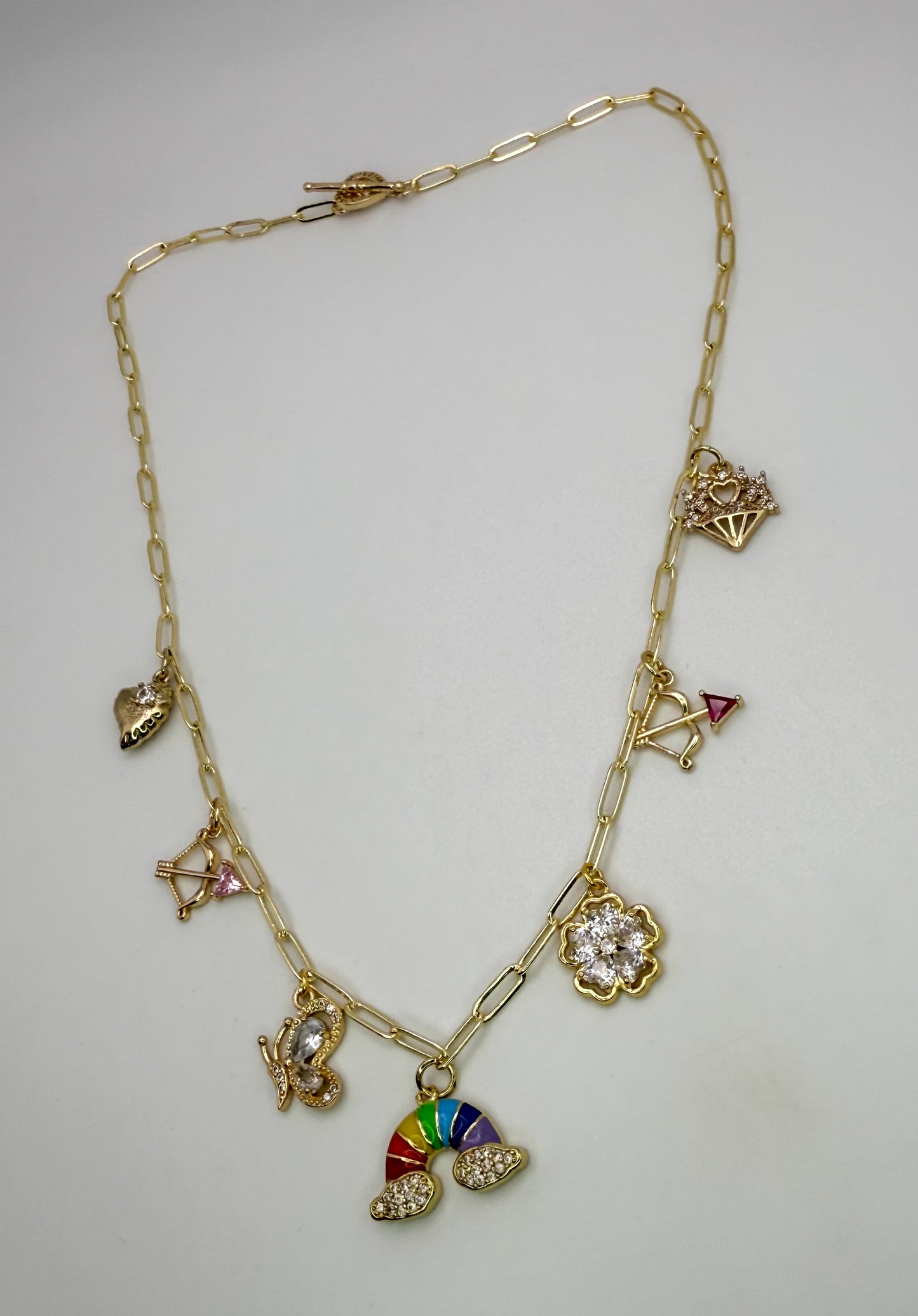 Over the Rainbow Gold Charm Necklace