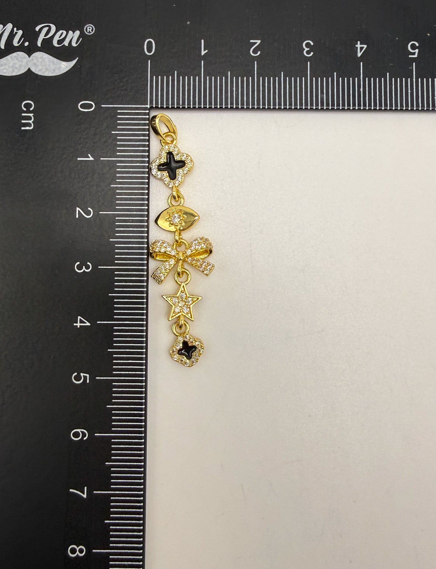 Gold & Silver Clover Dangling Charms Pendant