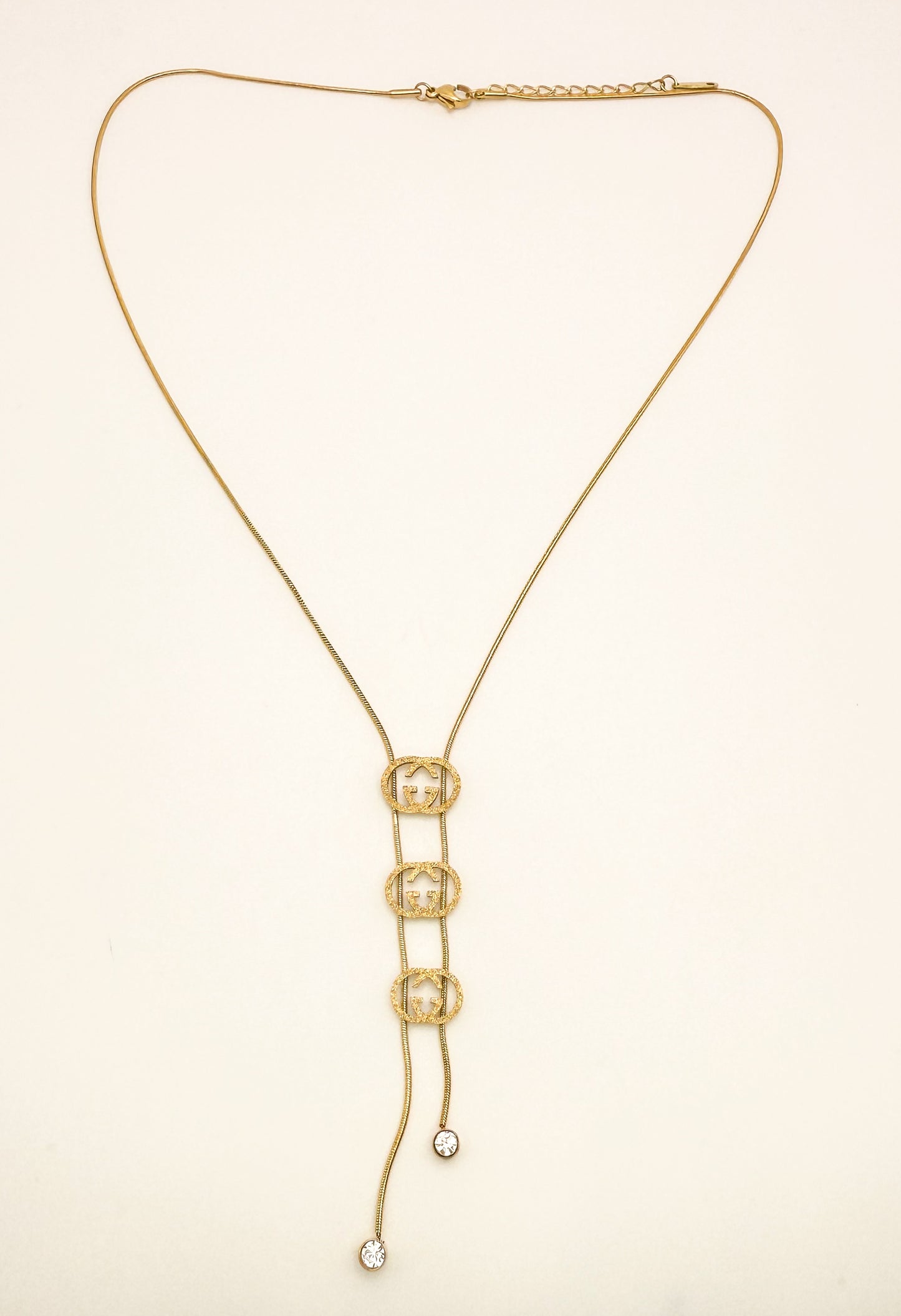 Long GG Designer Gold Necklace
