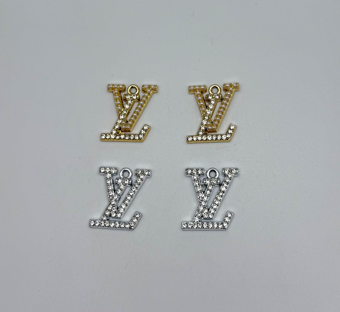 Gold & Silver LV Designer DIY Charm Pendants