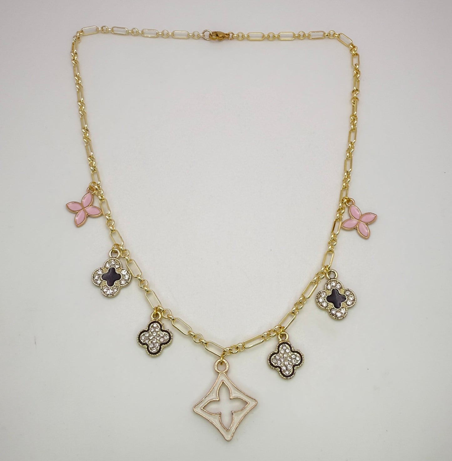 LV Clover Gold Charm Necklace