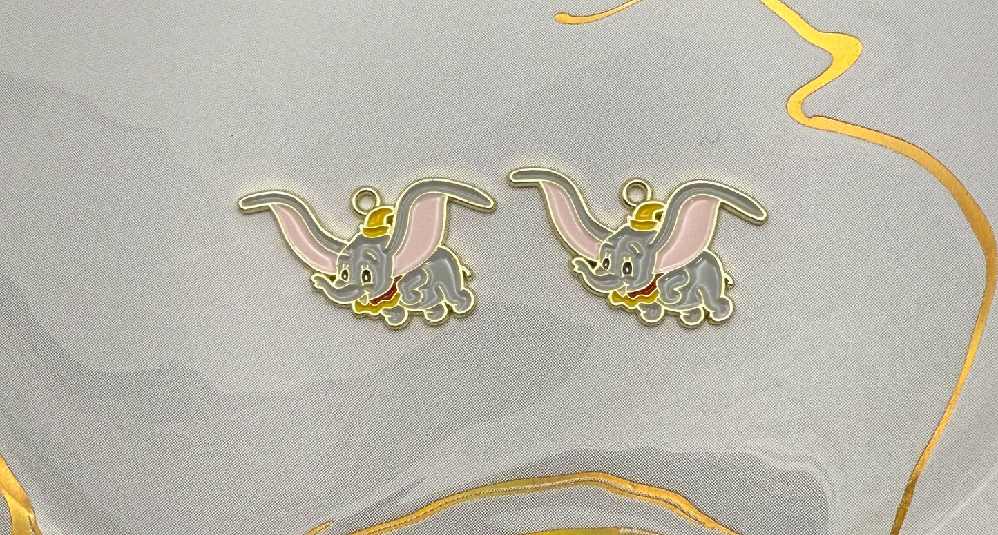 Dumbo The Flying Elephant DIY Gold Metal Charms