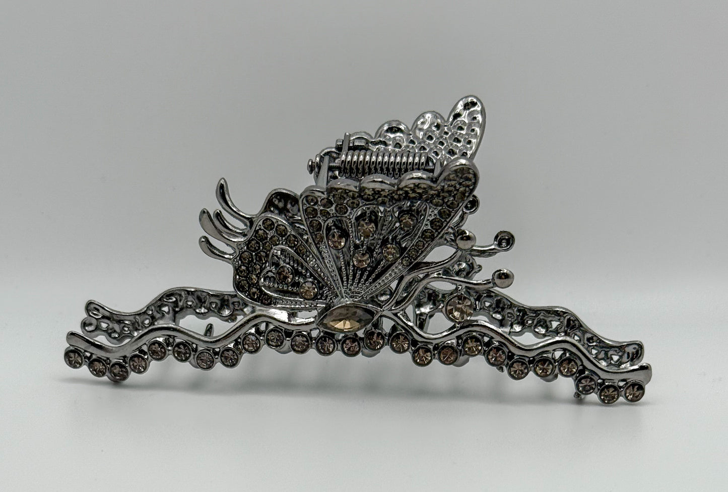 Large Black Butterfly Metal Claw Hair Clip
