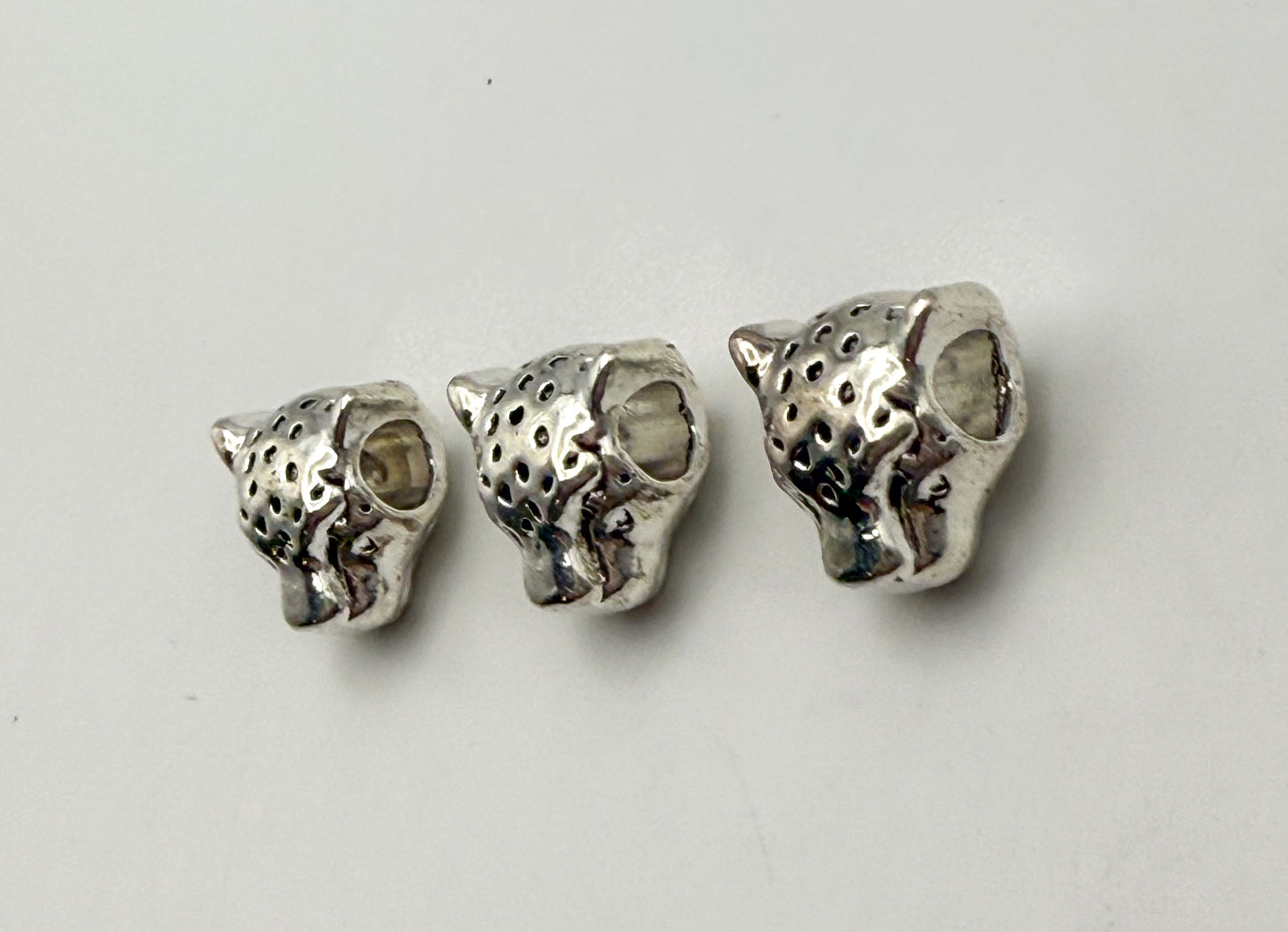 Leopard Head Gold & Silver Spacer Charm Beads
