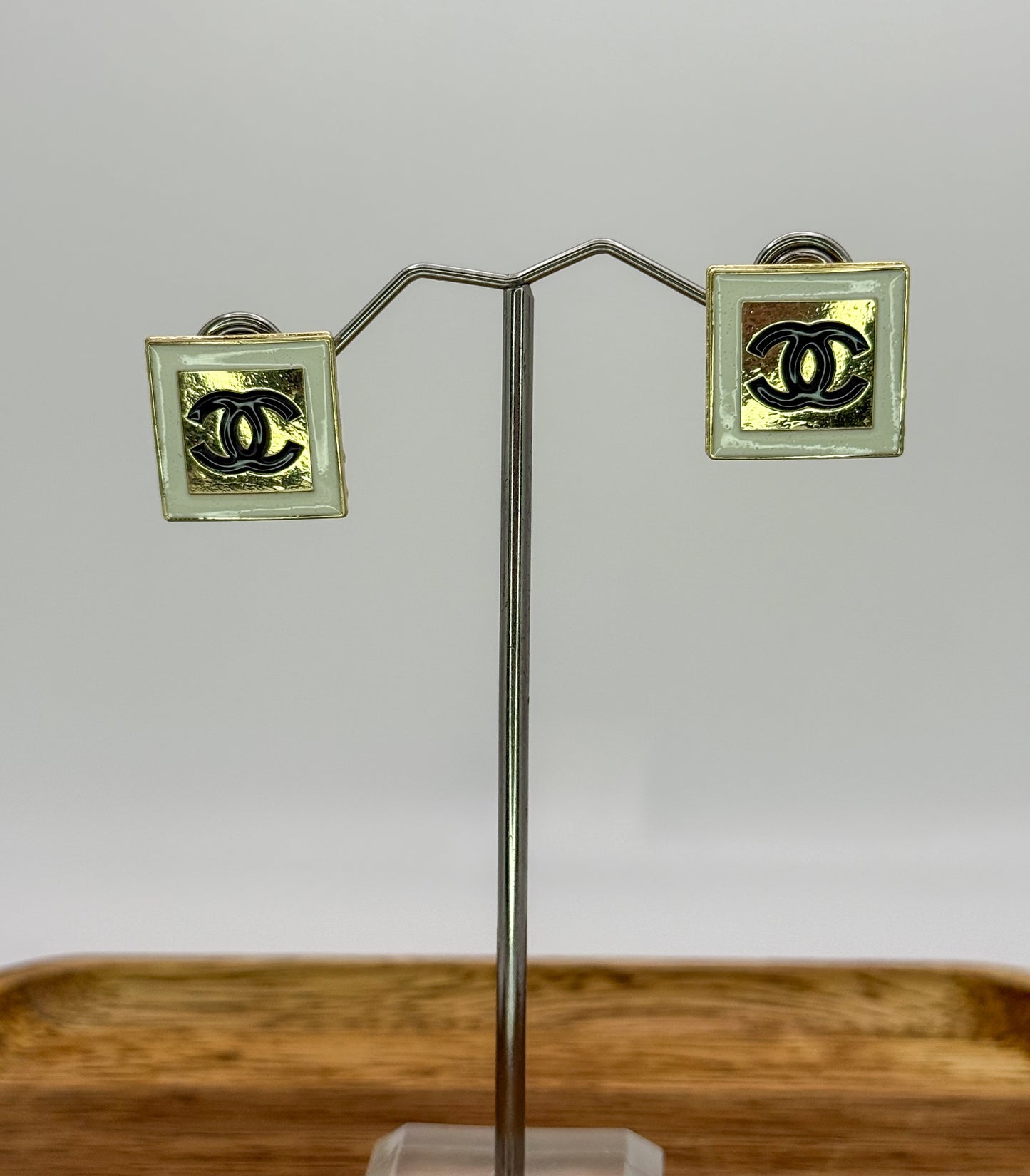 CC Shaped Stud Earrings