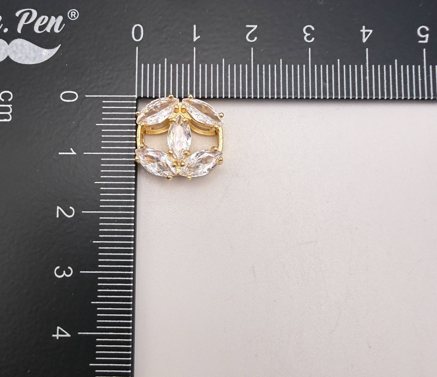 Big CC Rhinestone Gold or Silver Spacer Metal Charm Bead for DIY Jewelry Making