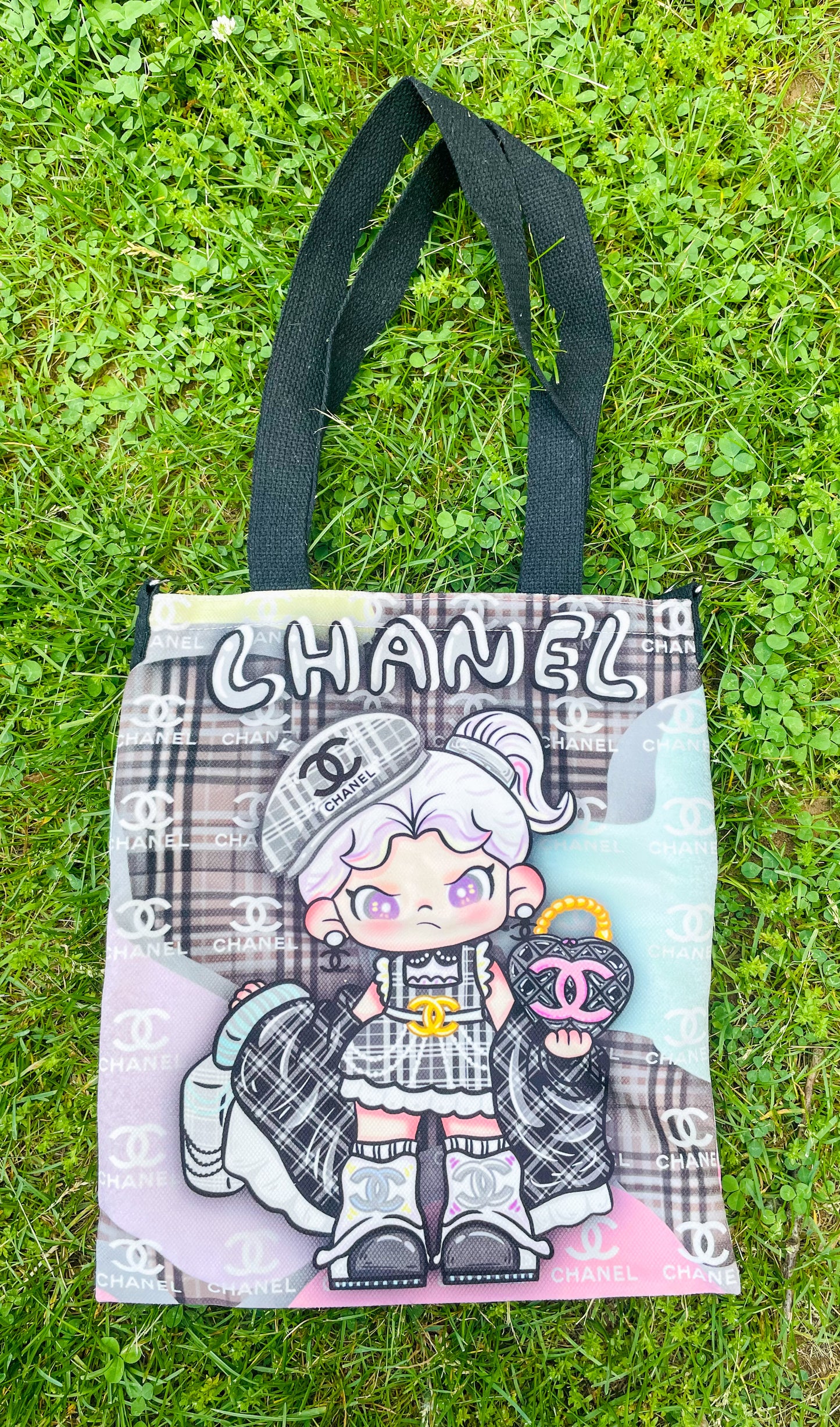 Pop Mart’s Dora Chanel Two Sided Tote Bag with Long Adjustable Strap for Crossbody Wear & Shoulder Strap
