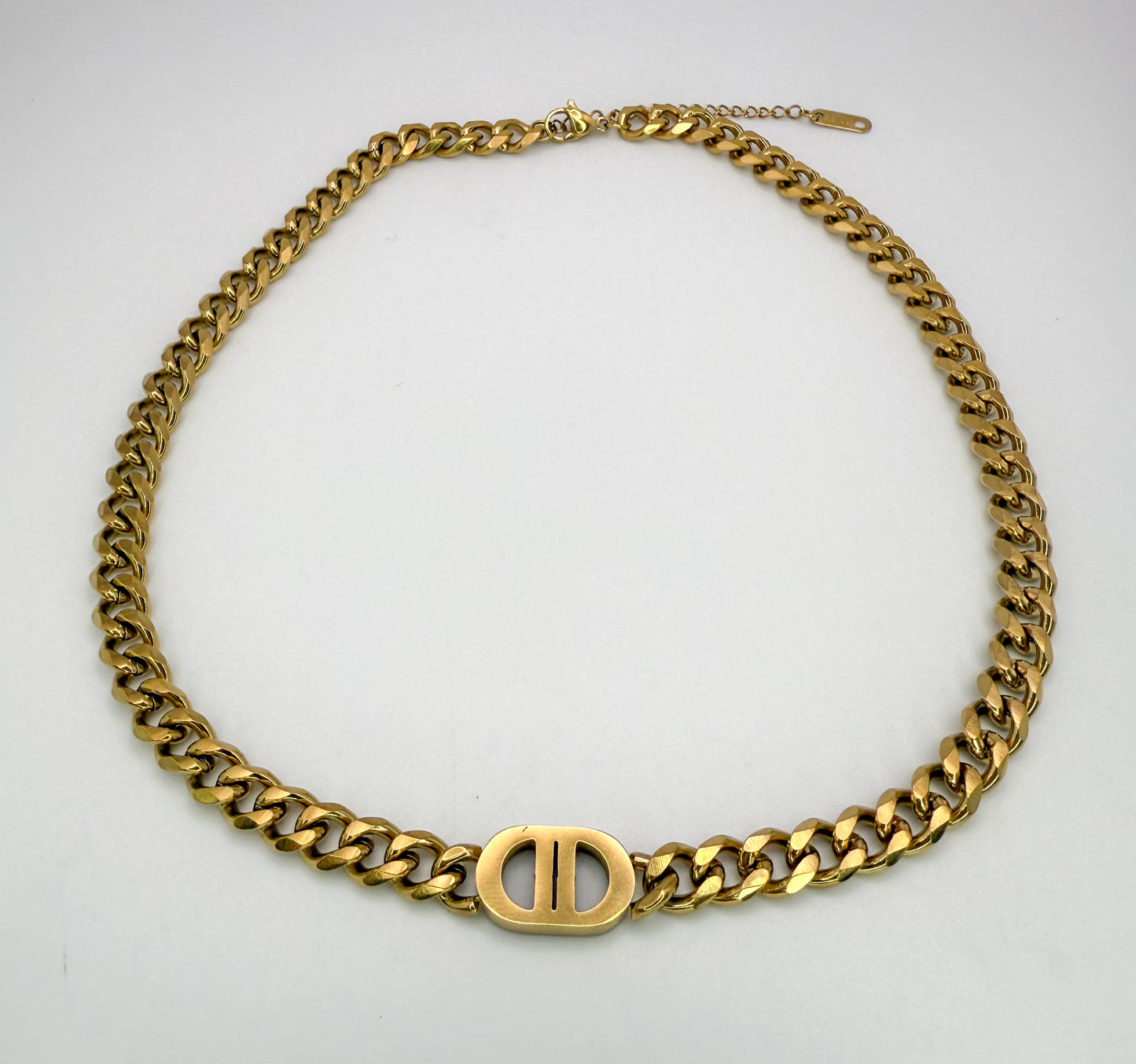 C Dior Designer Stainless Steel Cuban style Adjustable Necklaces