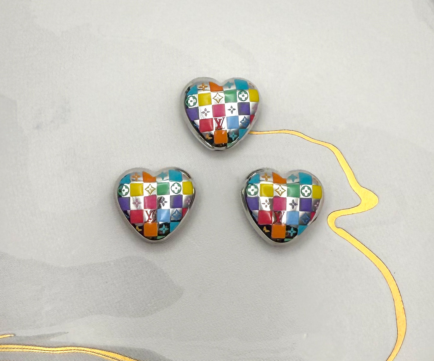 Designer Heart Shaped Acrylic DIY Beads