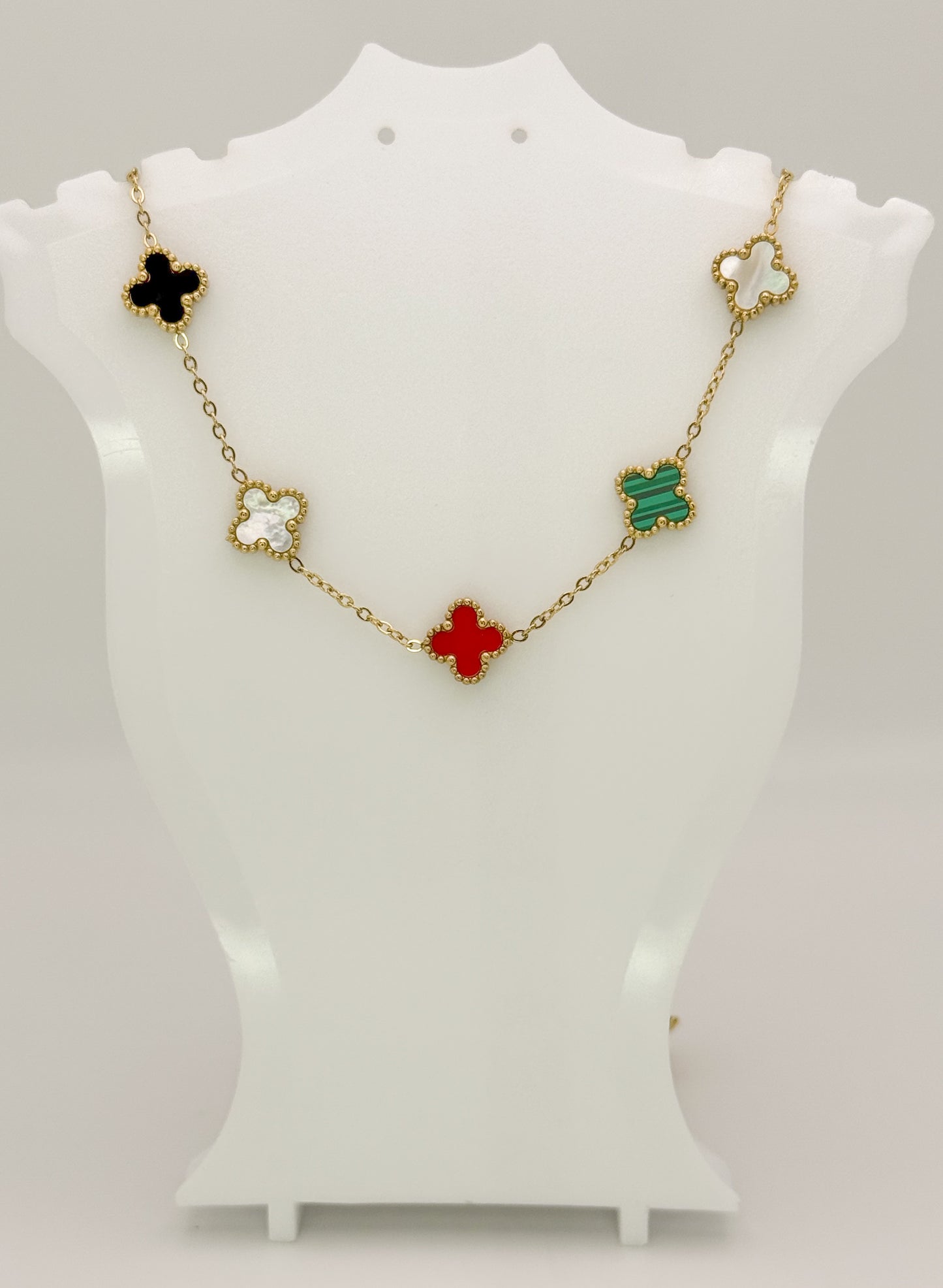 LV Multi Clover Gold Stainless Steel Adjustable Necklace