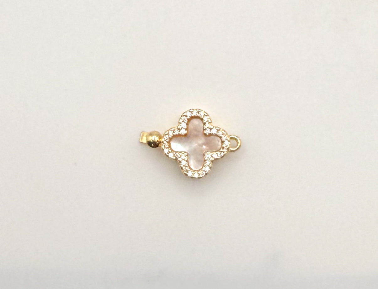 Mother of Pearl Clover Closure Clasp For Jewelry Making