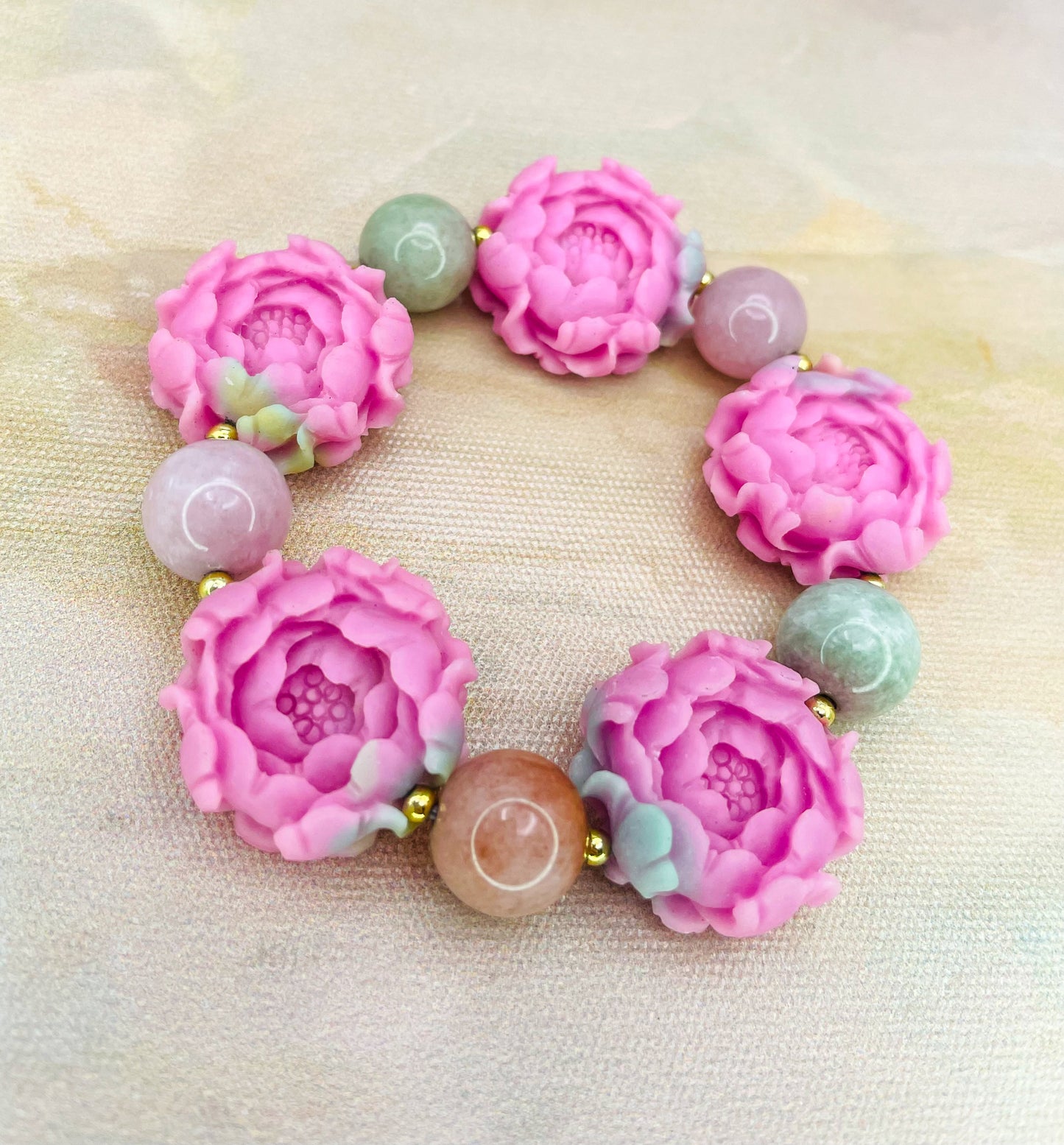 YanYuan Agate Powder Pressed Statement Bracelets