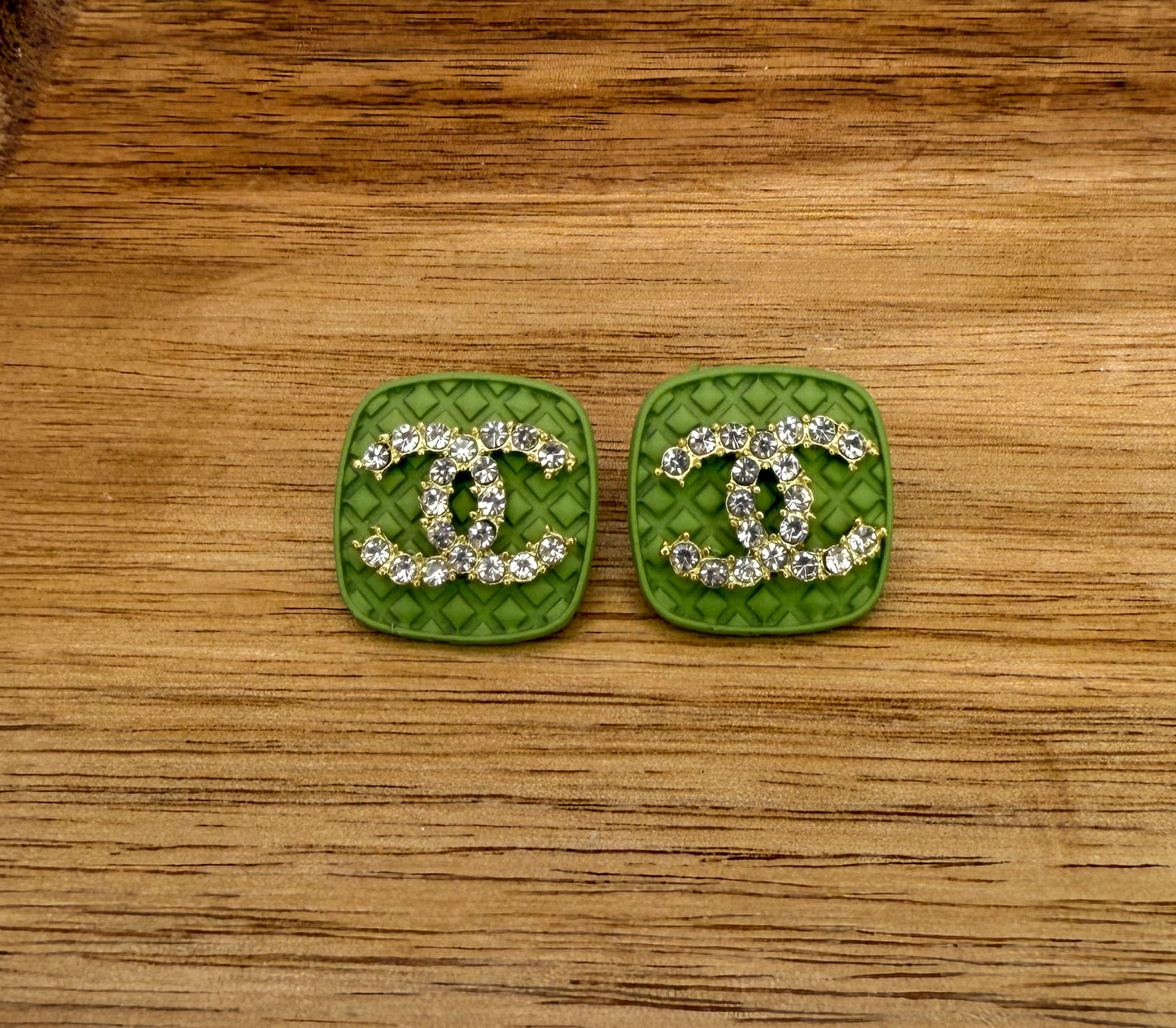 CC Shaped Stud Earrings