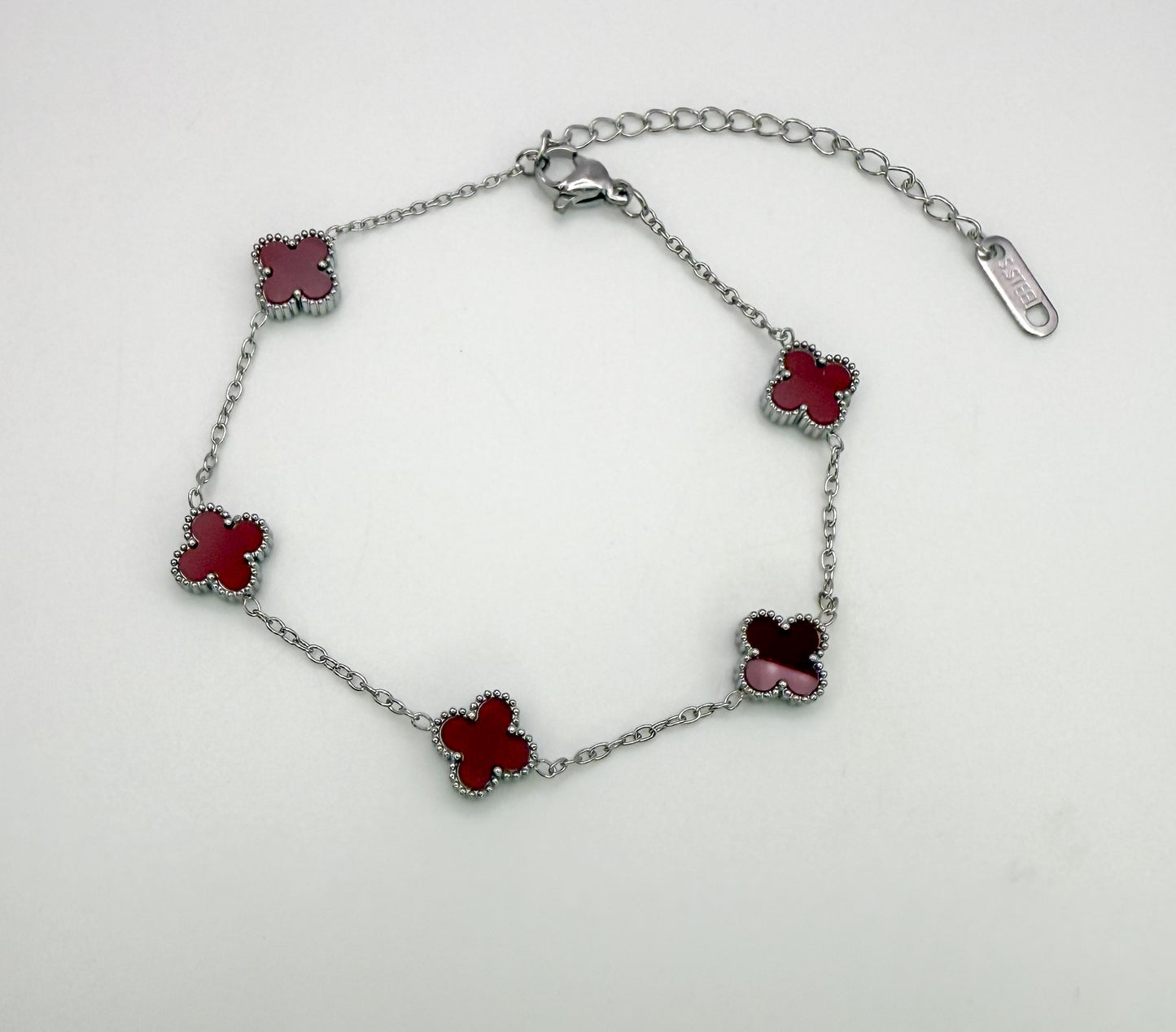 Mini Silver Clover Chain Link Adjustable Bracelets