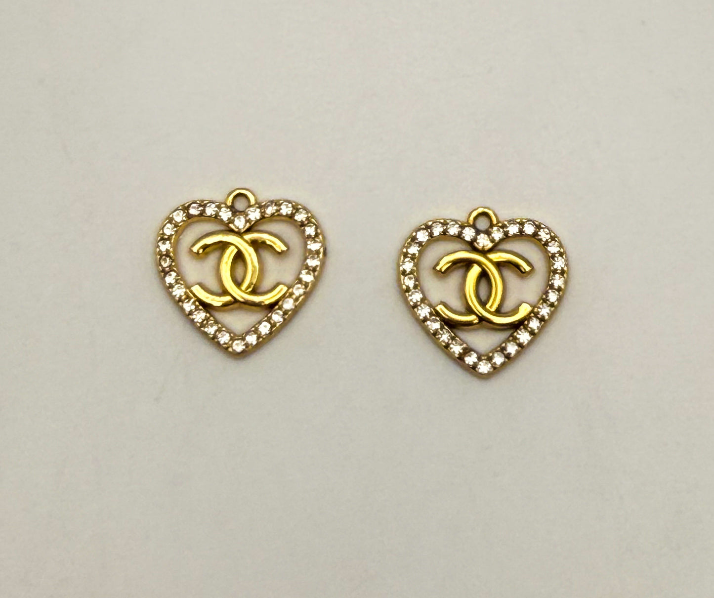Gold and Silver CC Designer Heart DIY Charms