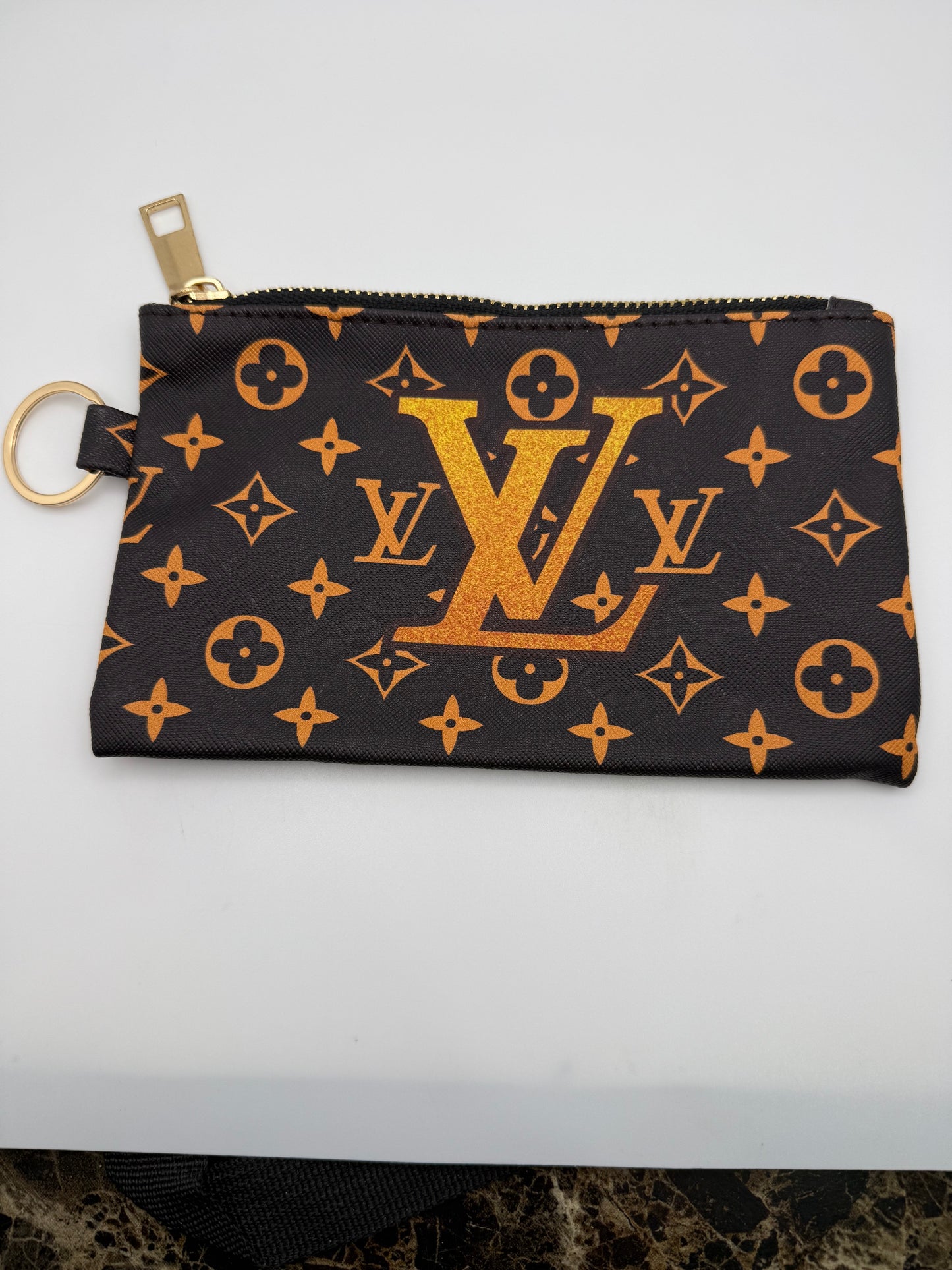 LV Brown & Tan Keychain Wallet Accessory