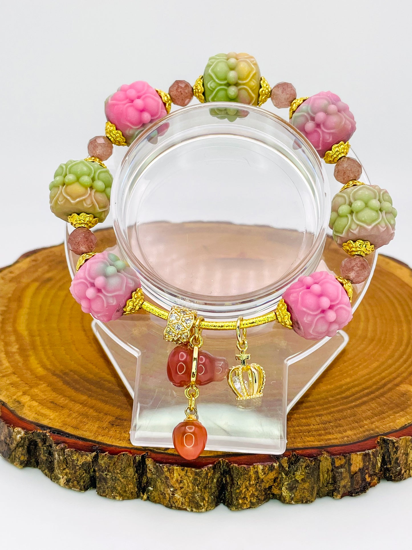 YanYuan Agate Powder Pressed Statement Bracelets