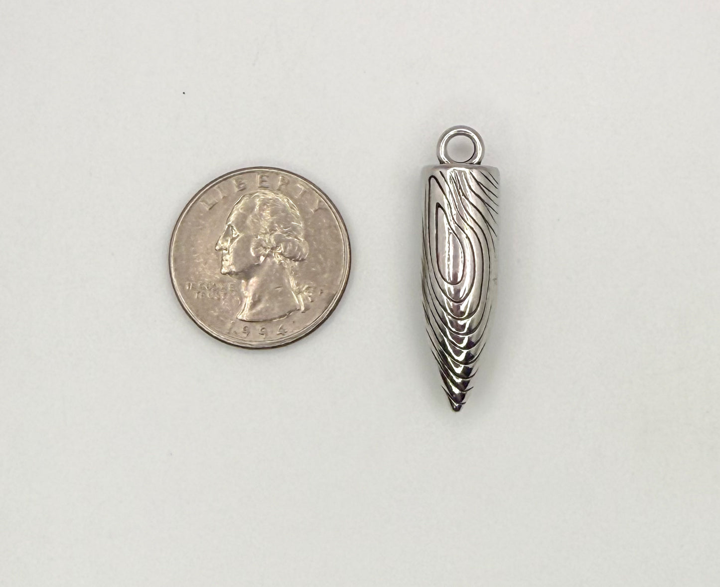 Silver Wooden Bullet DIY Pendant