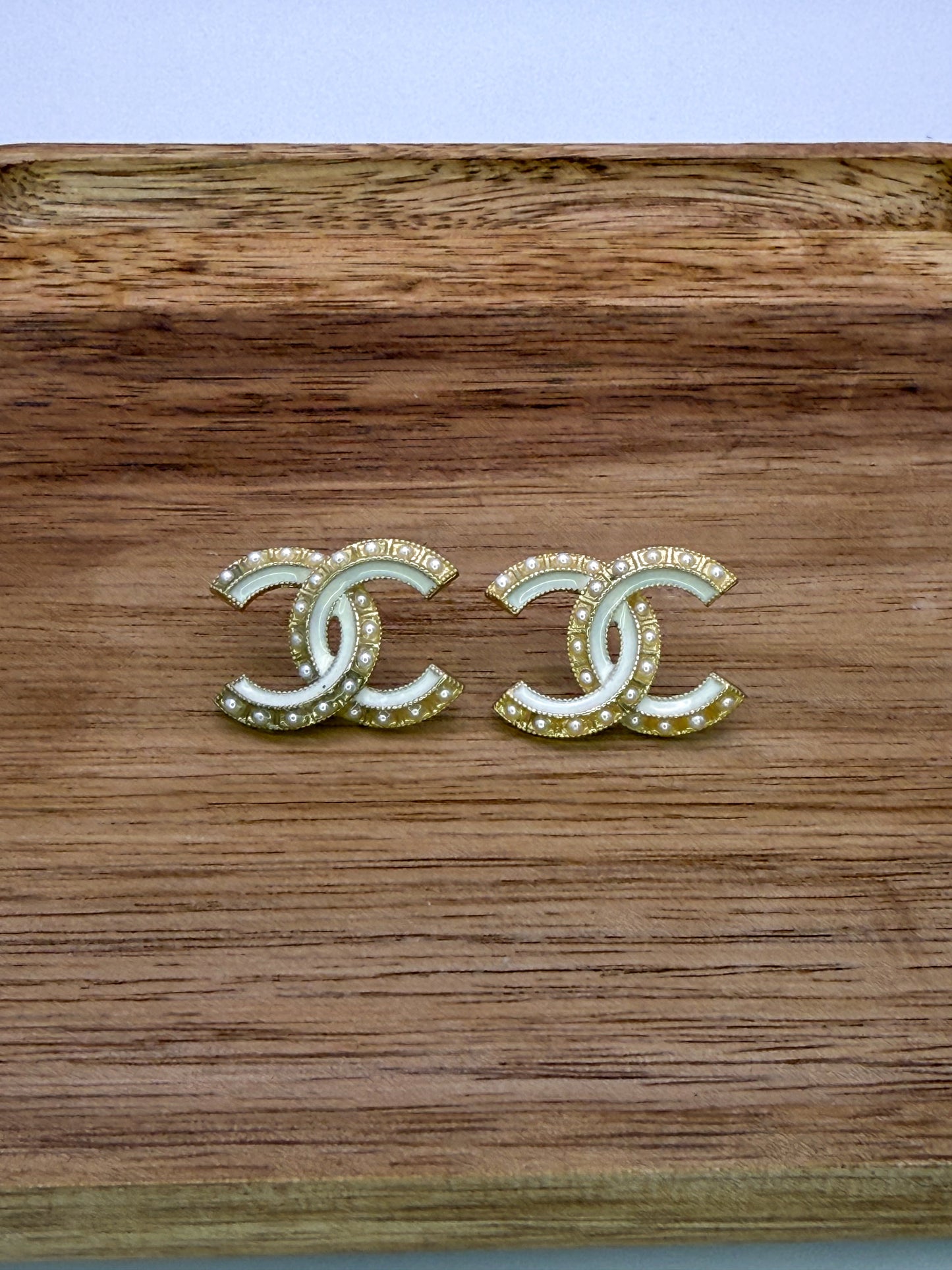 Big Gold CC Stud Earrings
