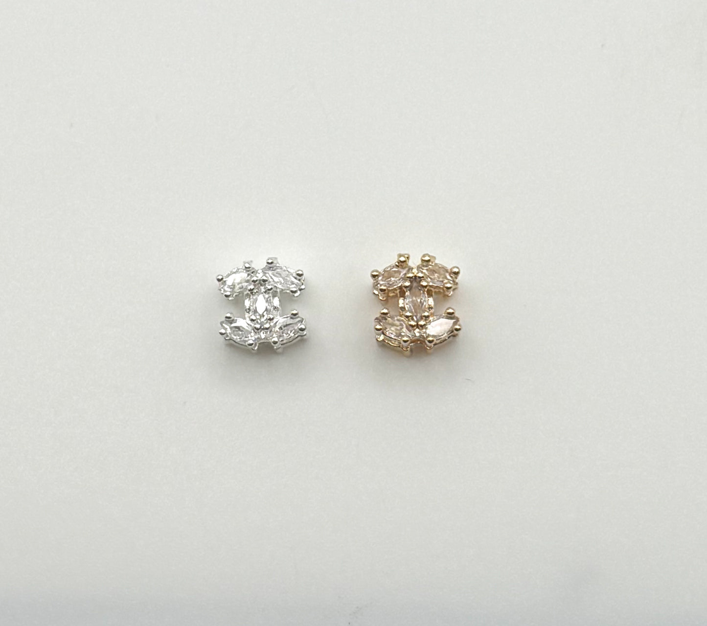 Mini CC Zircon Gold or Silver DIY Metal Spacer Charm Bead